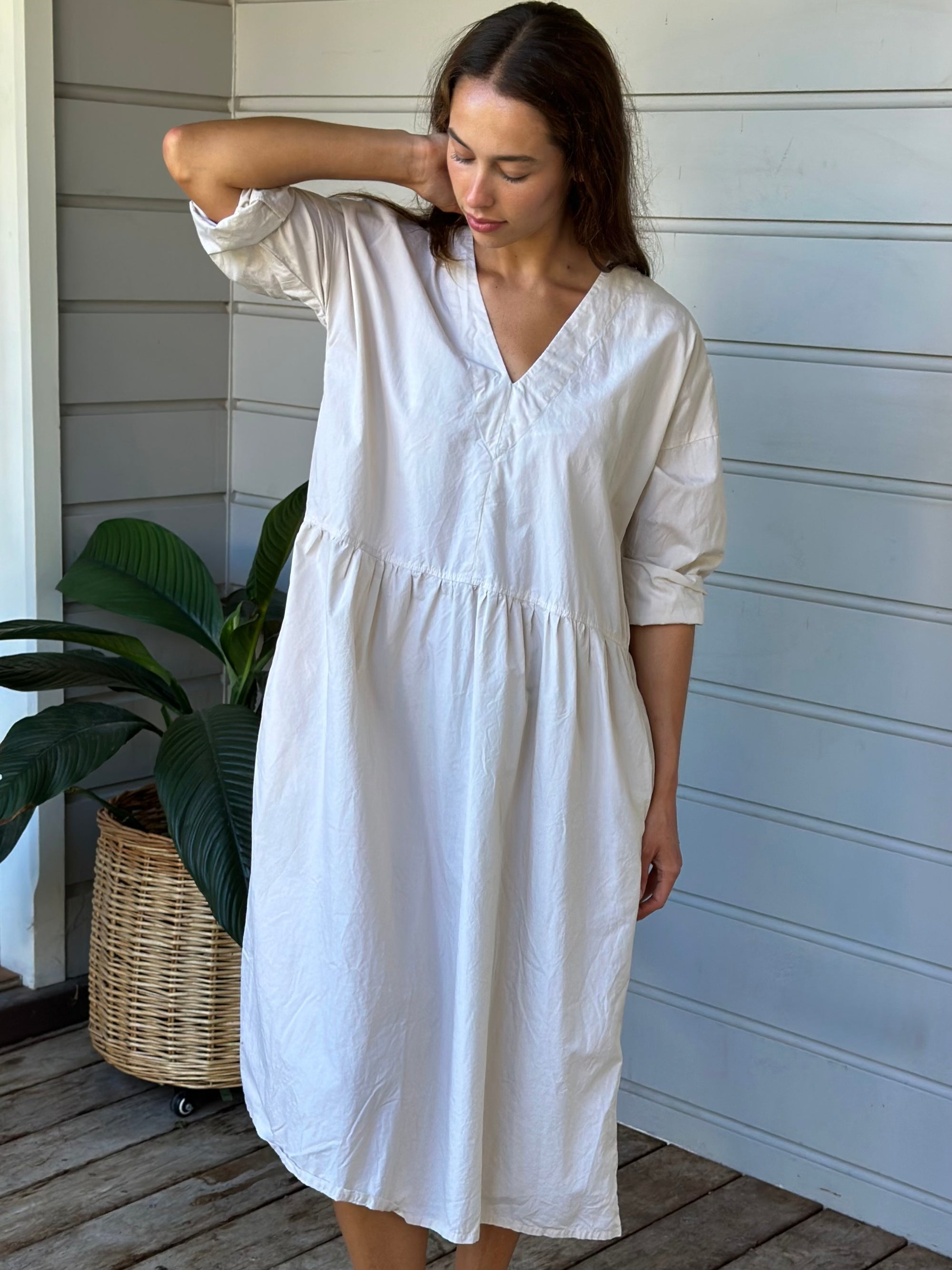 paige dress - almond cotton Apparel