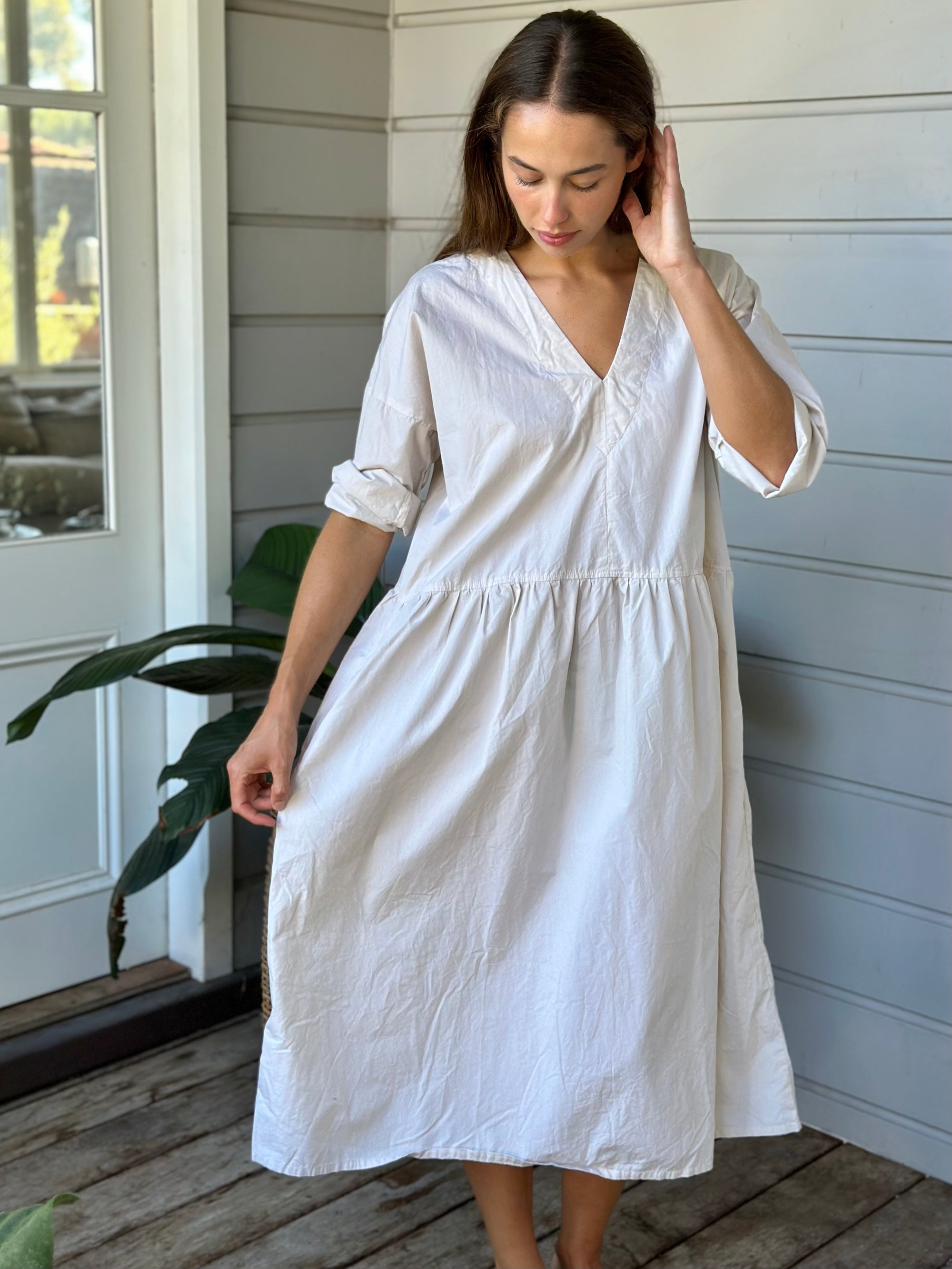 paige dress - almond cotton Apparel
