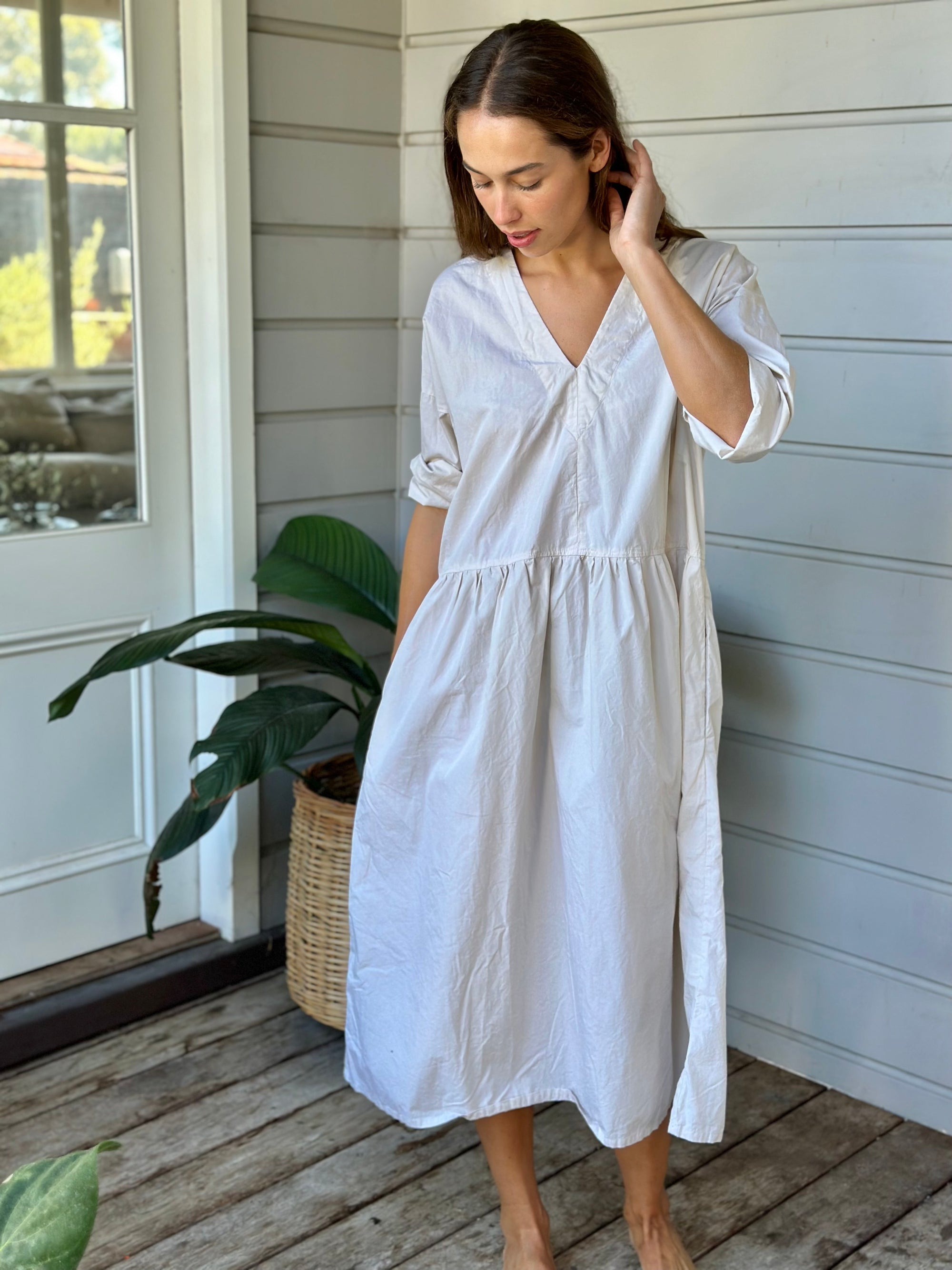 paige dress - almond cotton Apparel