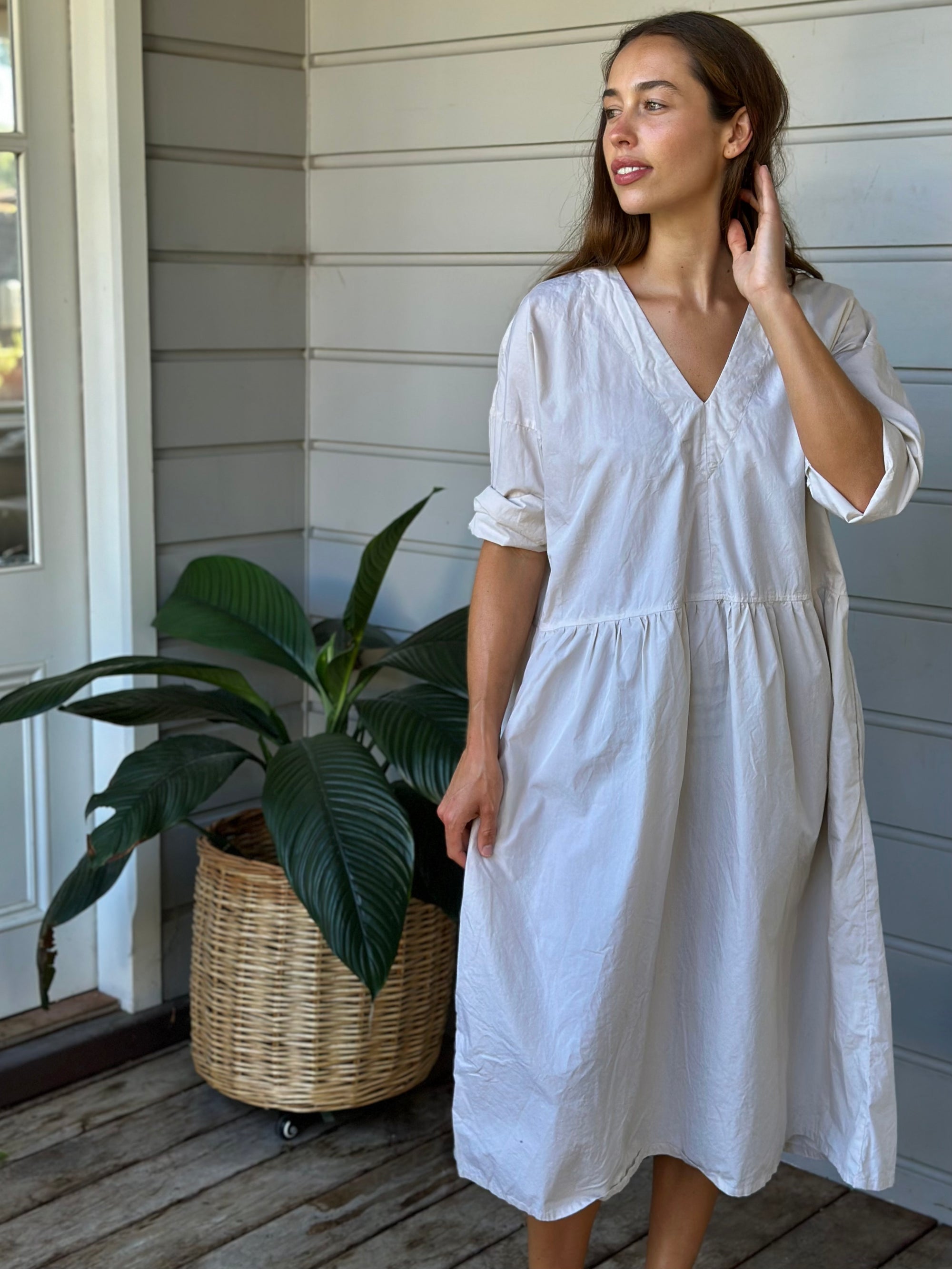 paige dress - almond cotton Apparel