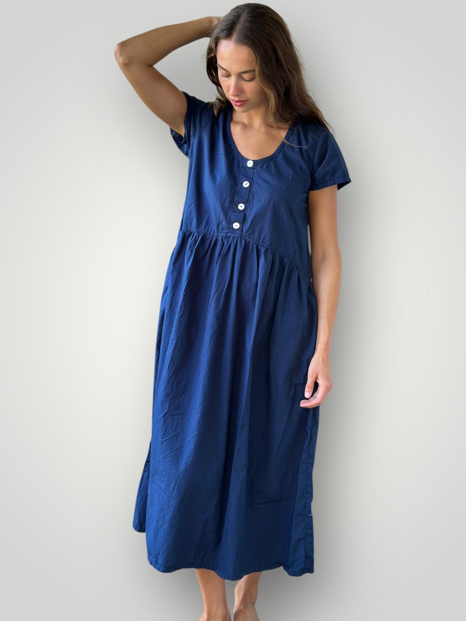 audrey dress - navy cotton Apparel