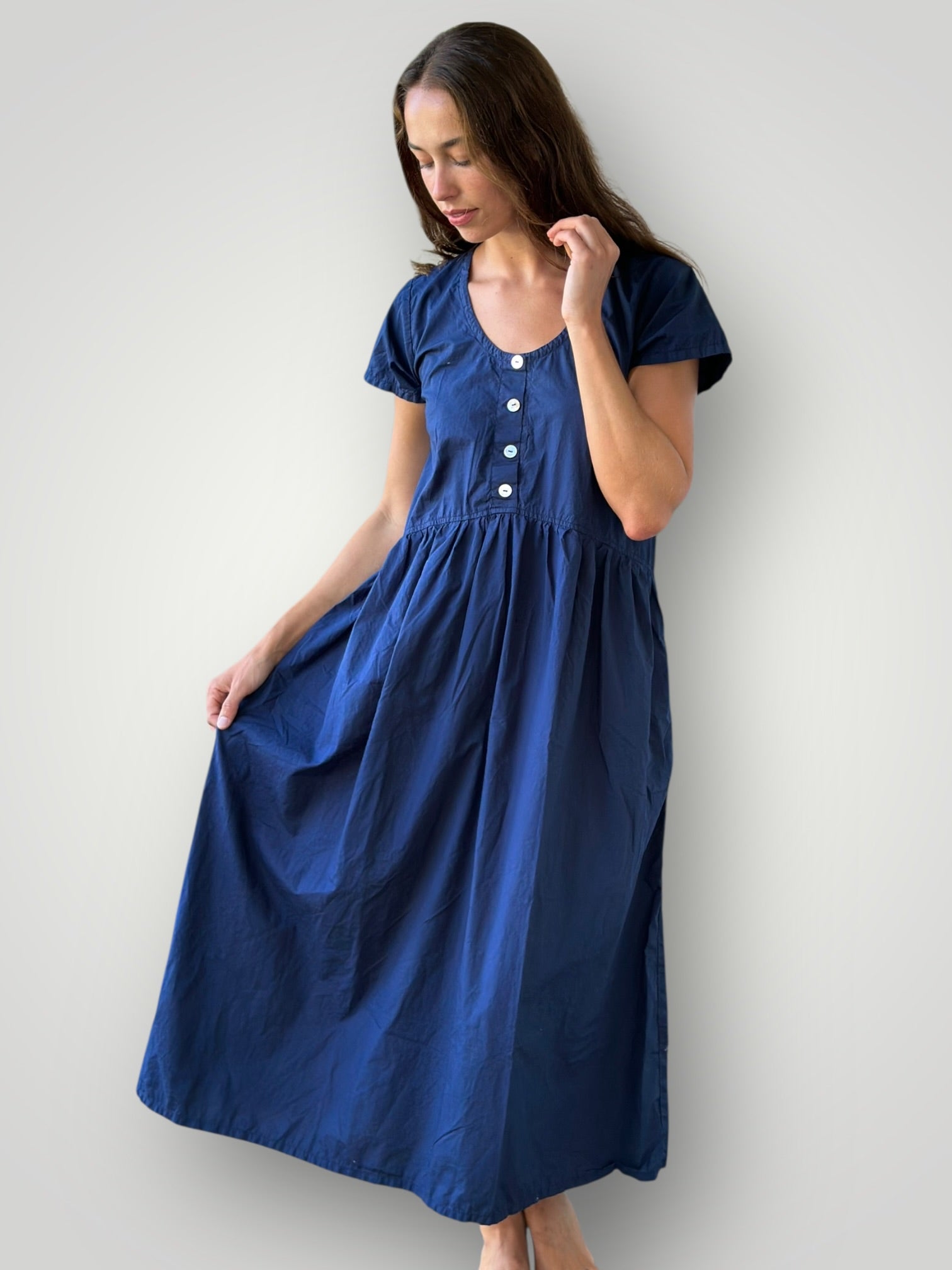 audrey dress - navy cotton Apparel