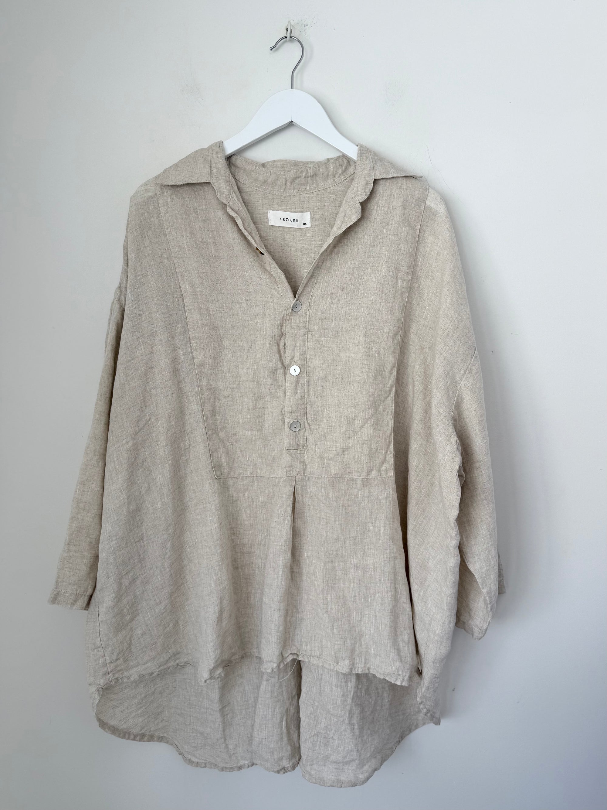 megan shirt - natural linen Apparel