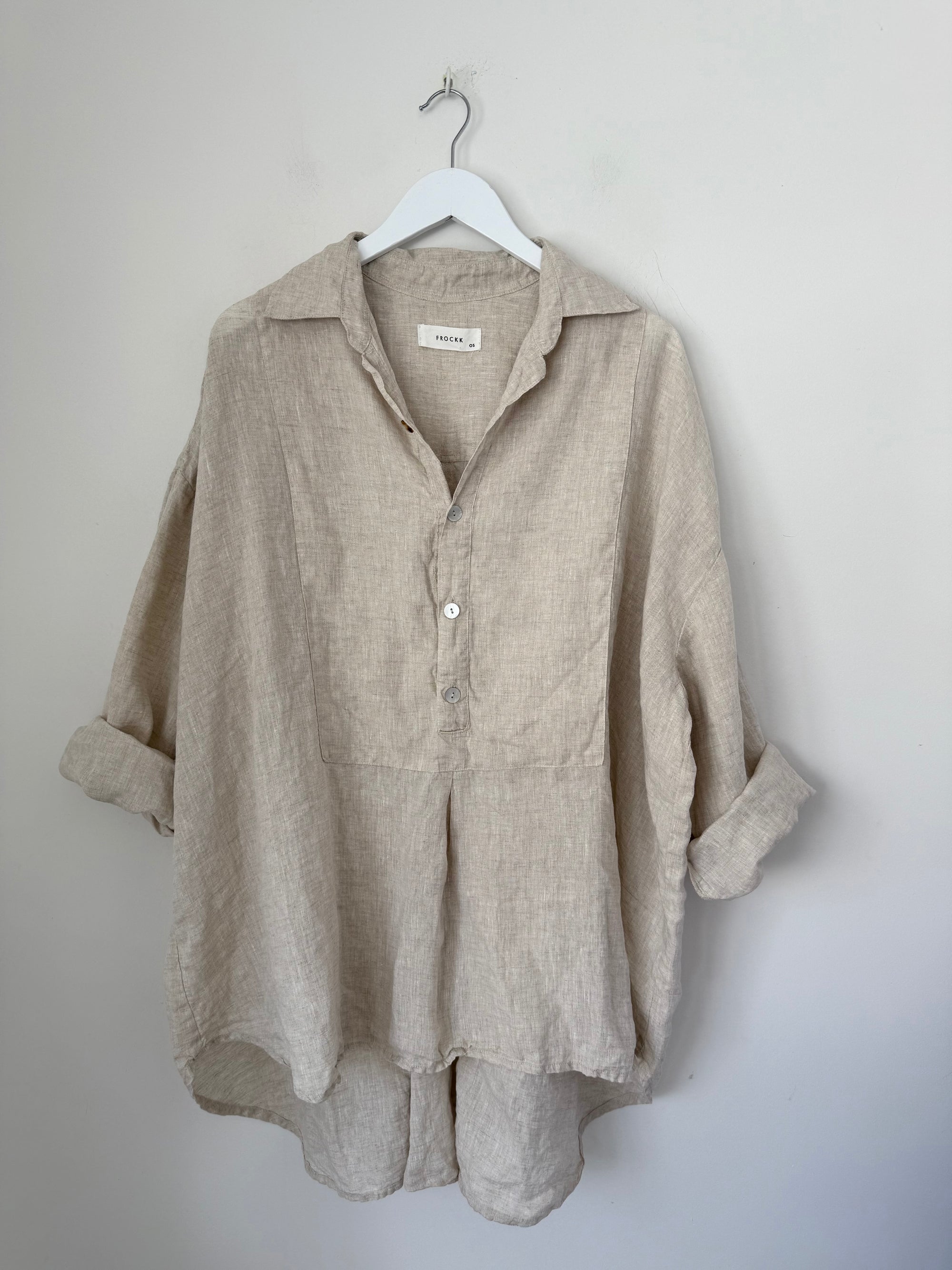 megan shirt - natural linen Apparel