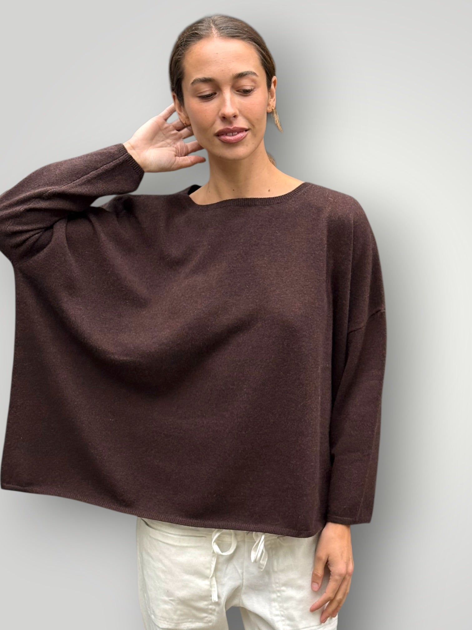 sophie cashmere knit-chocolate General