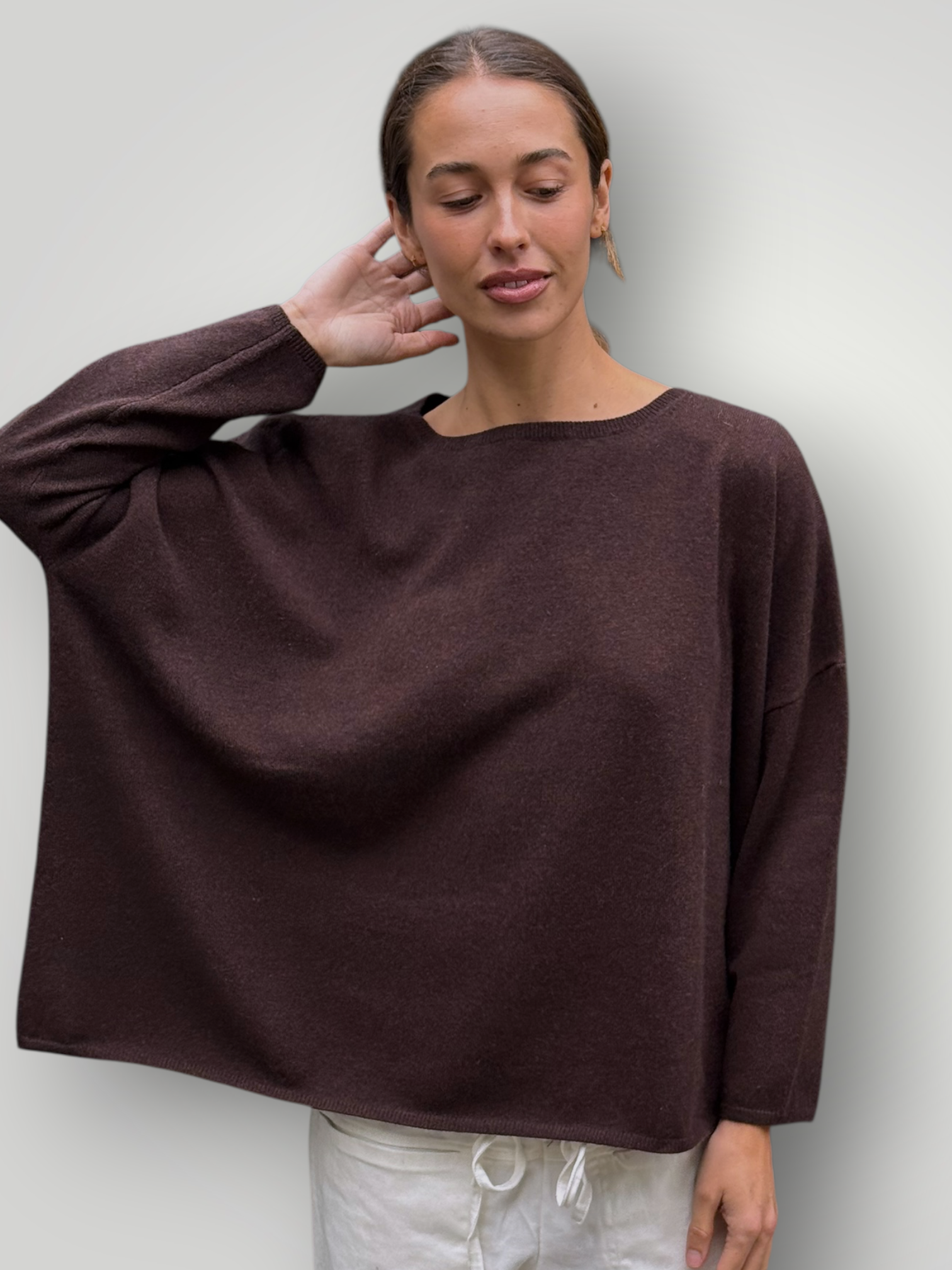 sophie cashmere knit-chocolate General