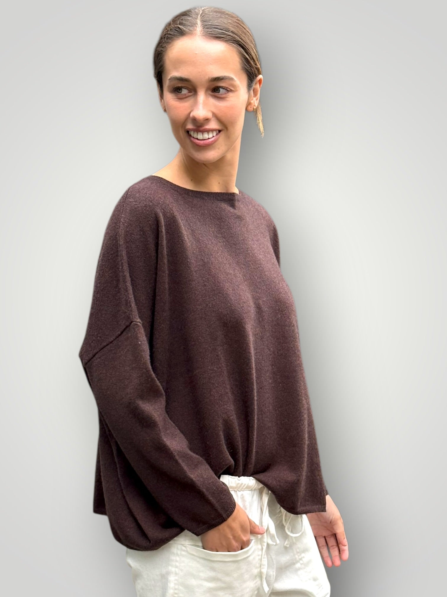sophie cashmere knit-chocolate General