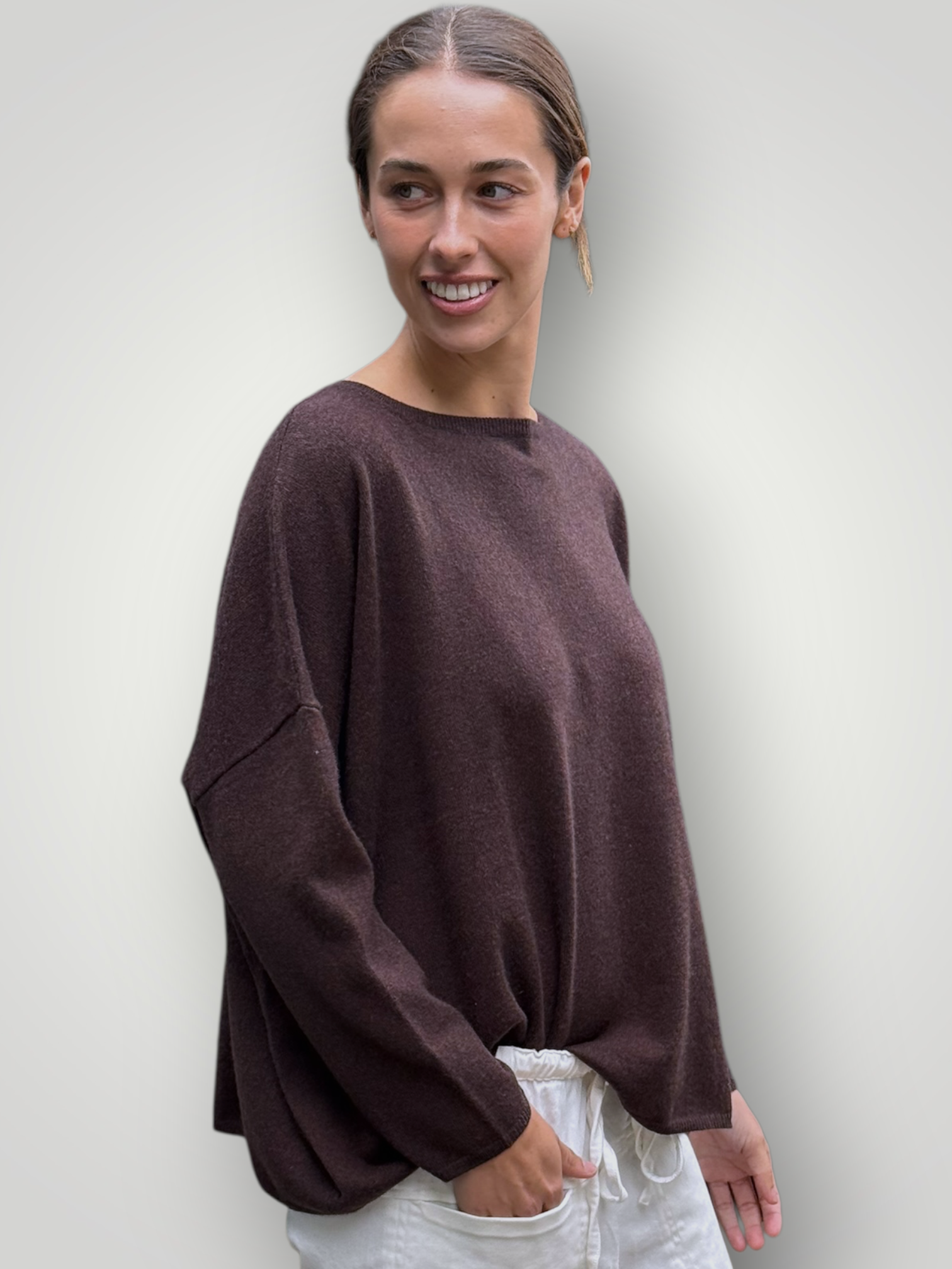sophie cashmere knit-chocolate General