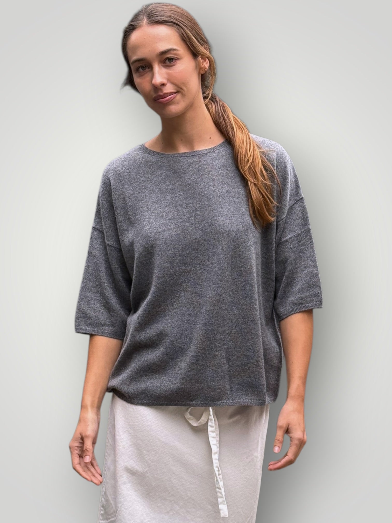 alexia cashmere top-dark grey General