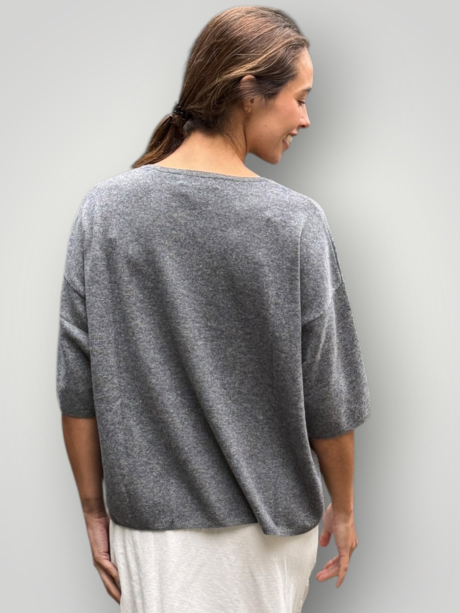 alexia cashmere top-dark grey General