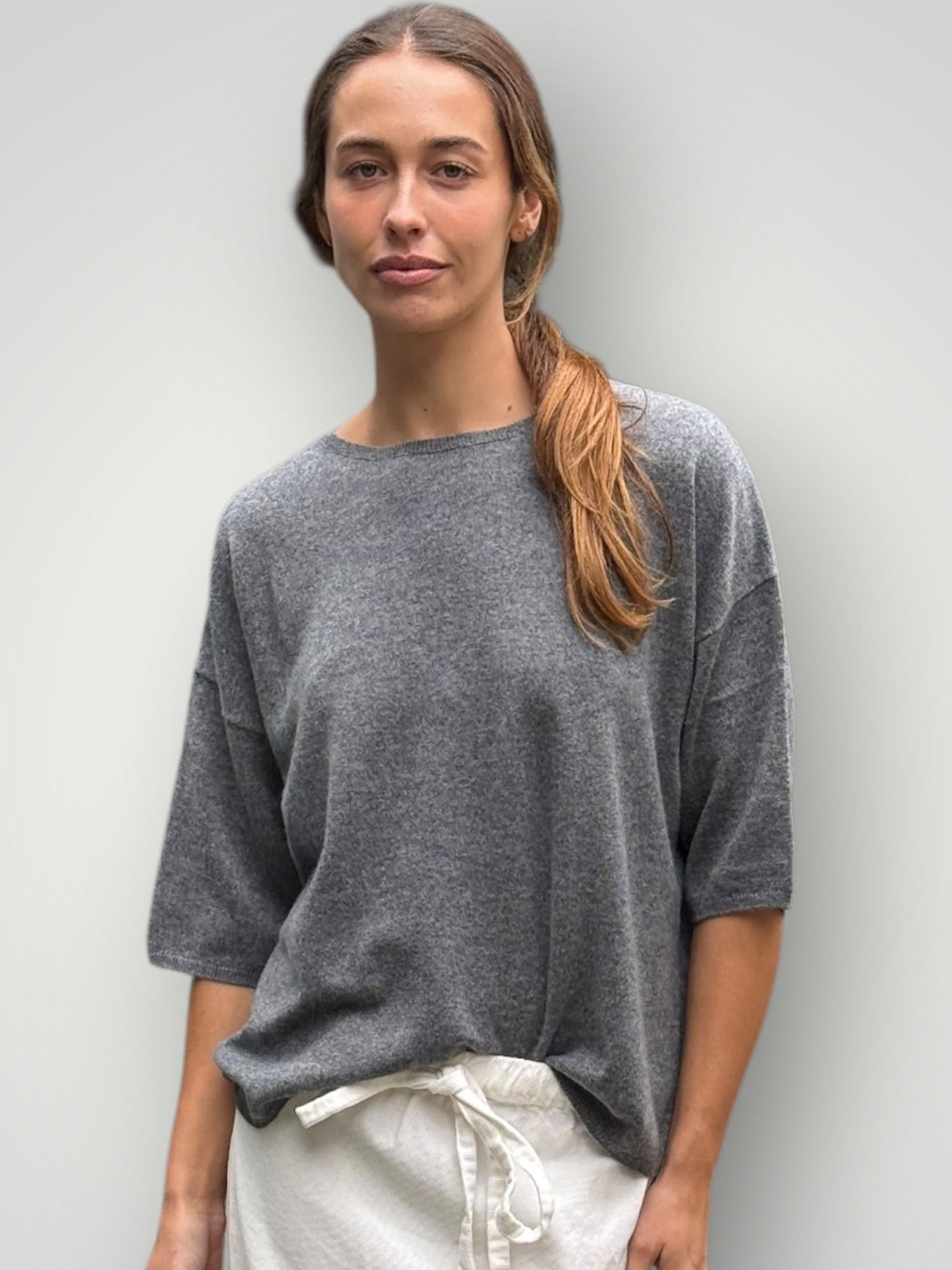 alexia cashmere top-dark grey General