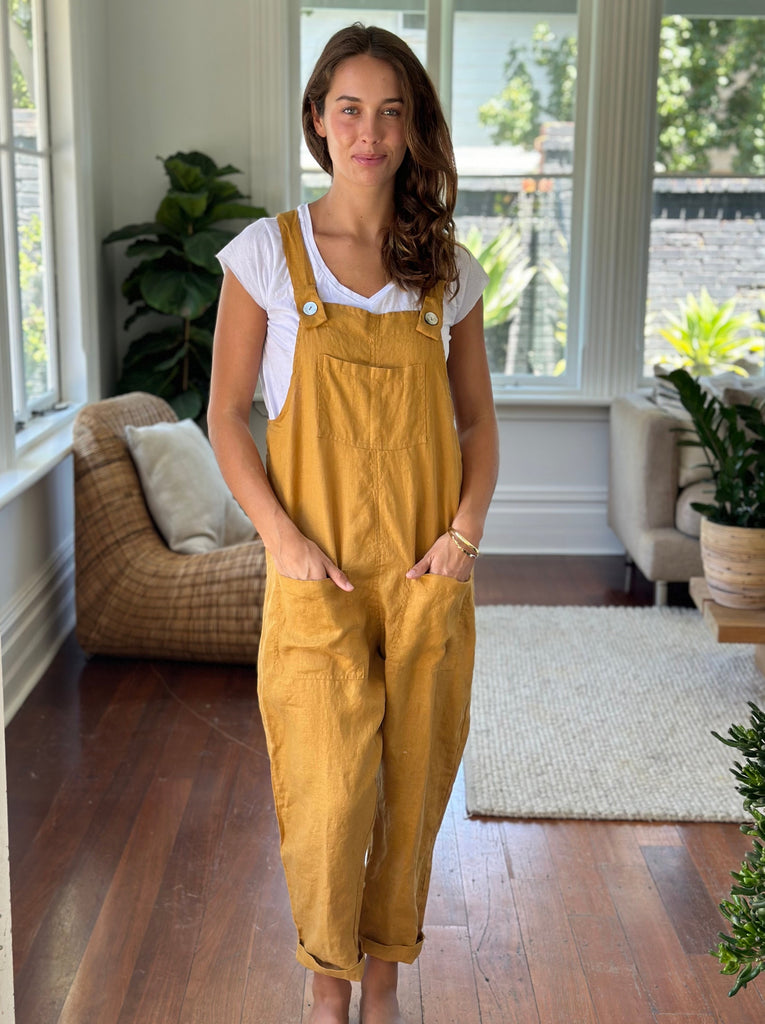 overalls - turmeric linen Apparel  