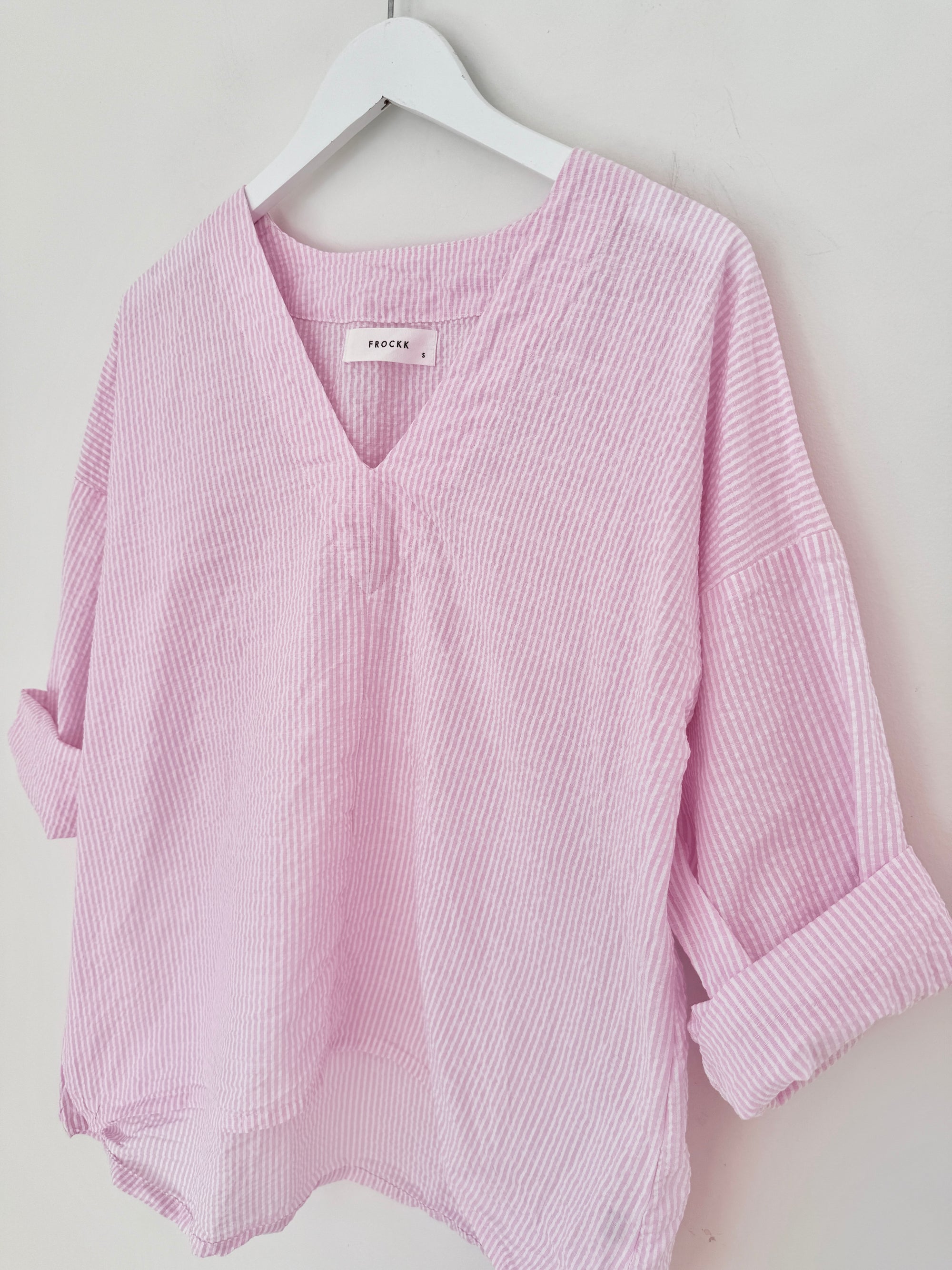 paige top - pink stripe cotton Apparel
