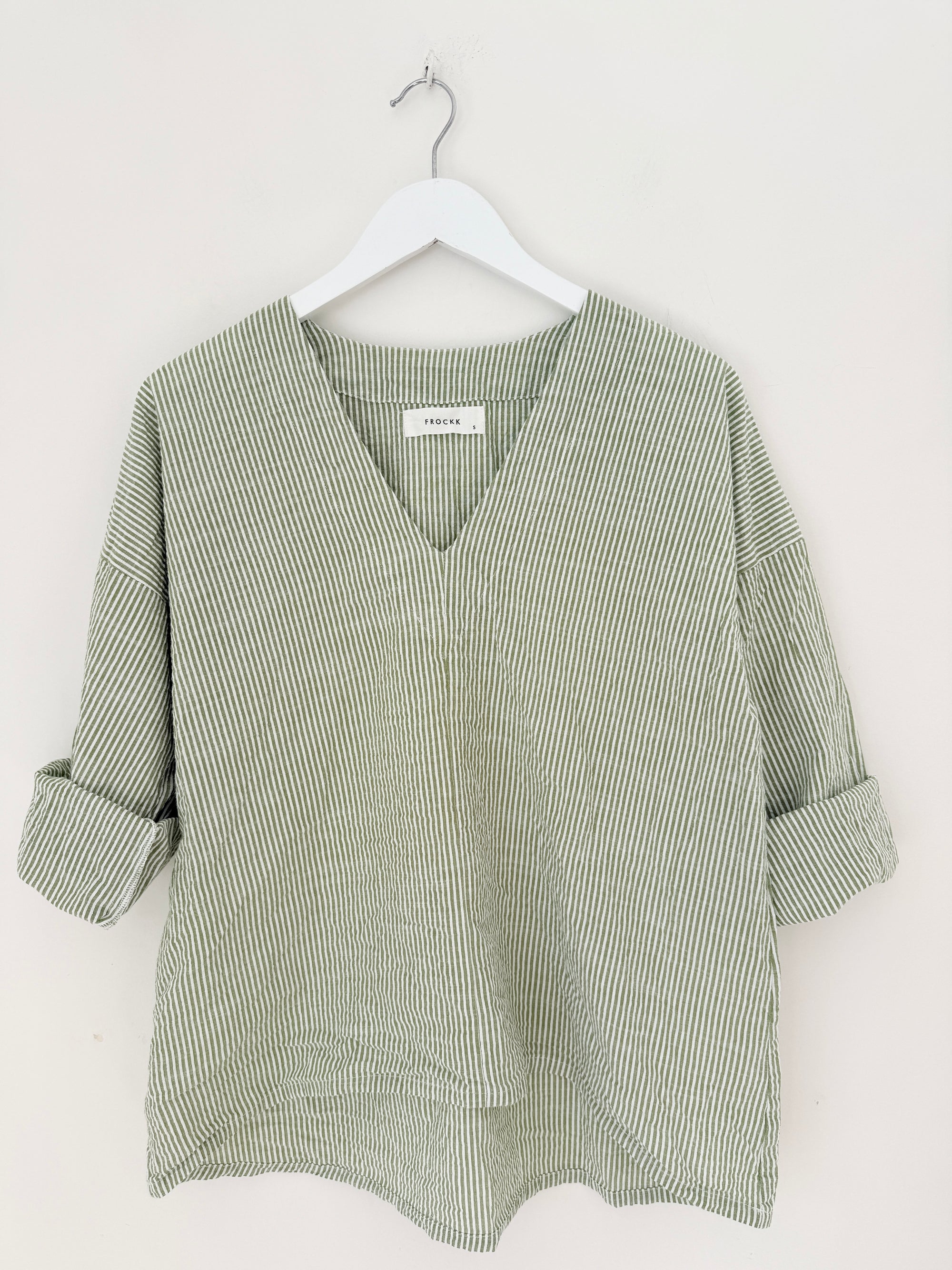 paige top - olive stripe cotton Apparel