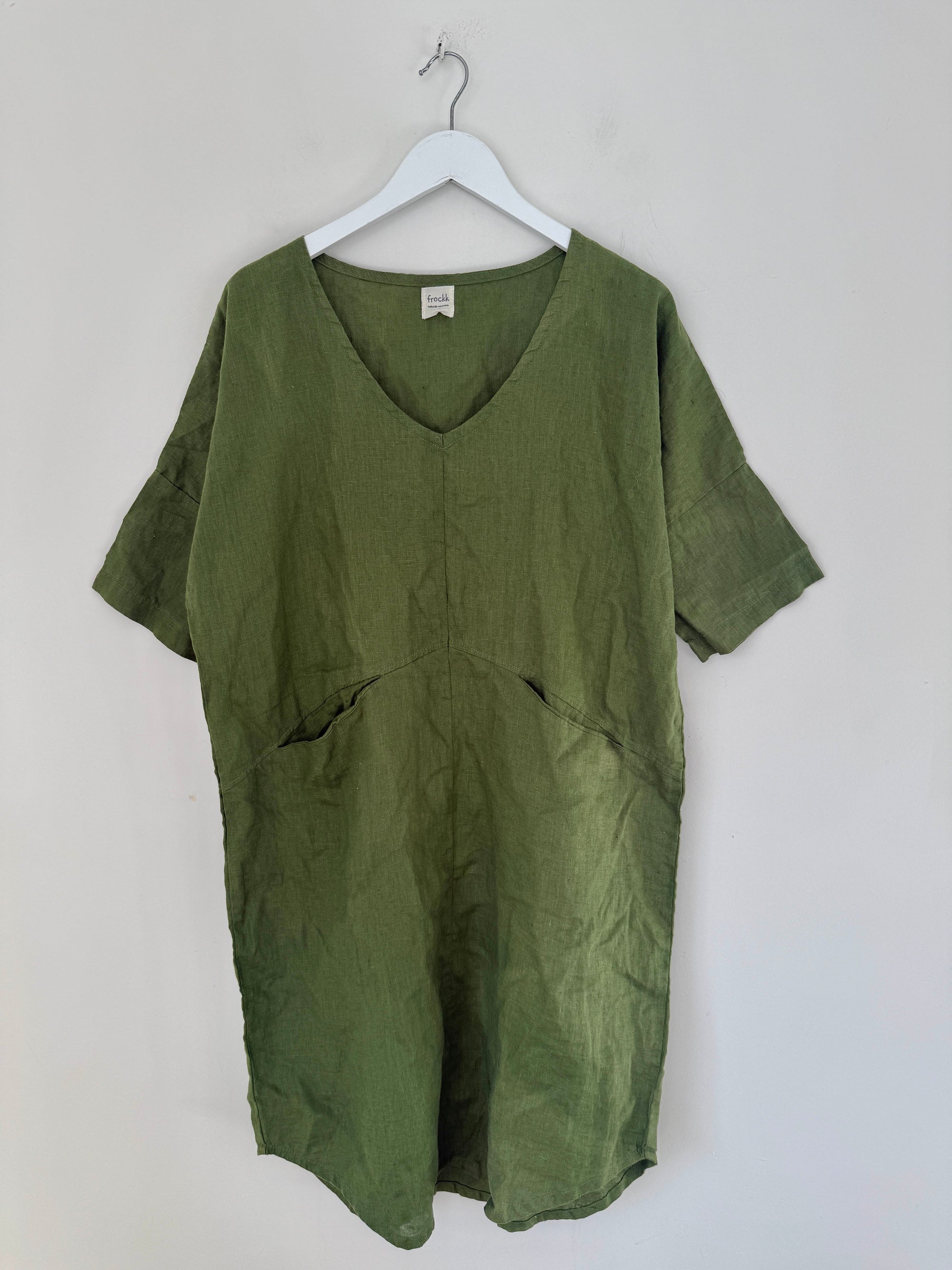 maddison dress-moss linen Apparel