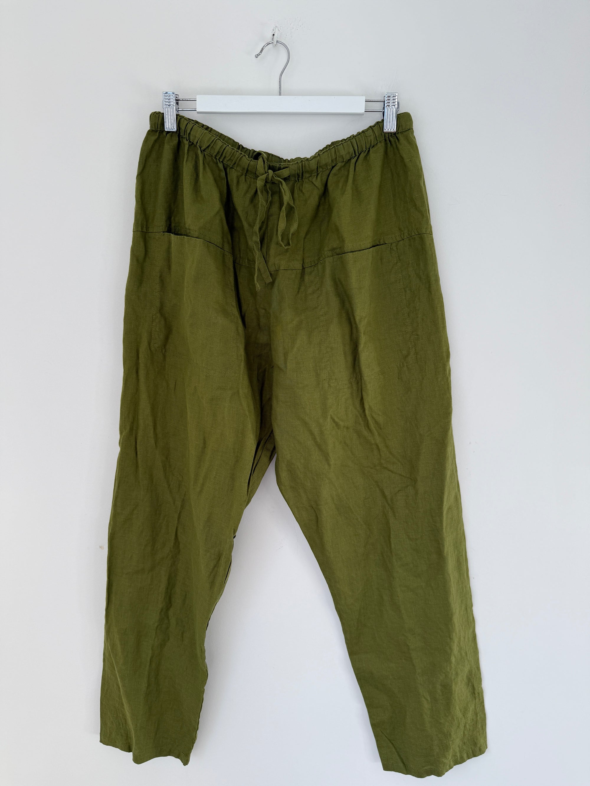 jessie pants-olive linen Apparel