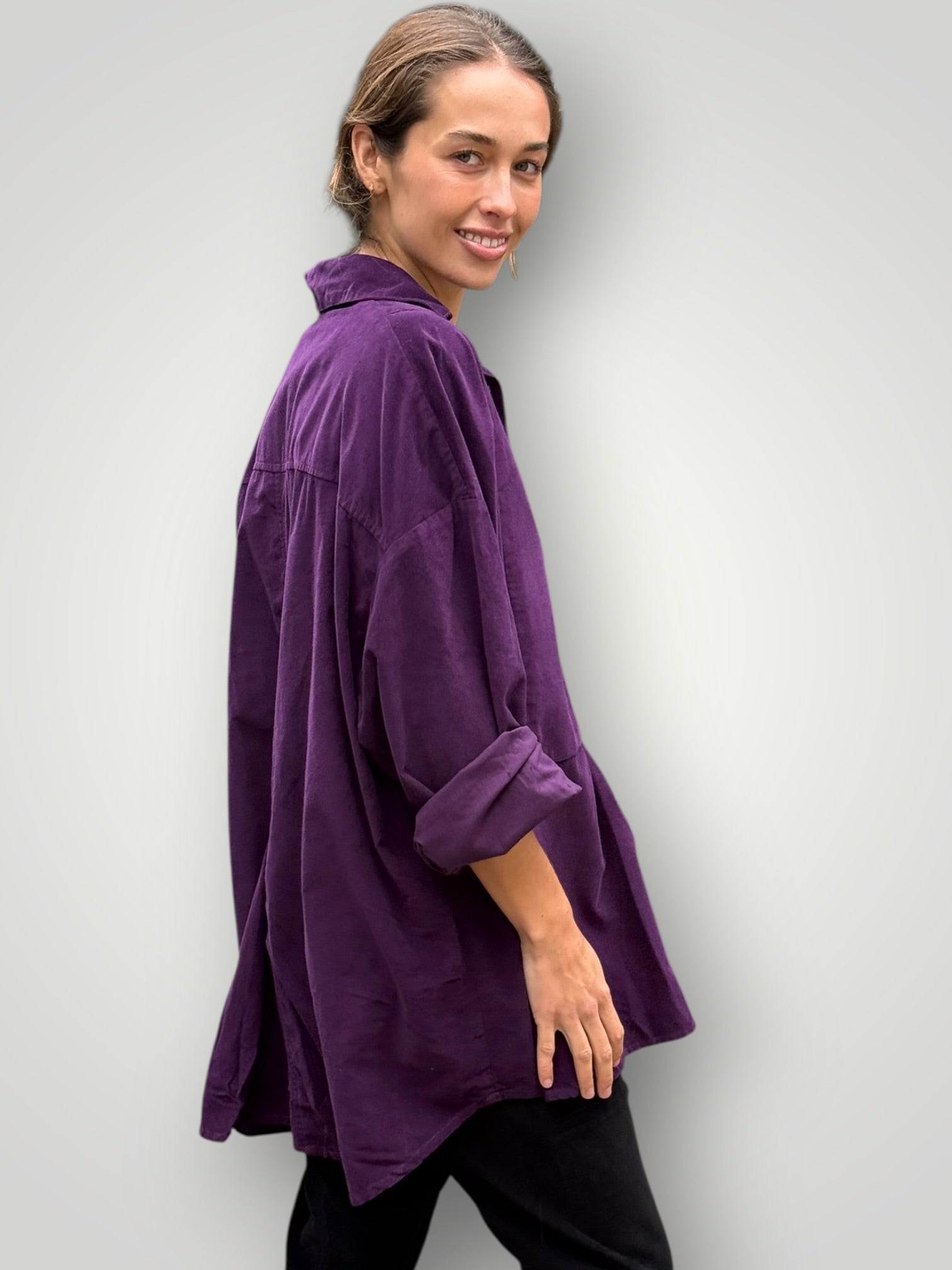 megan shirt - eggplant cord Apparel
