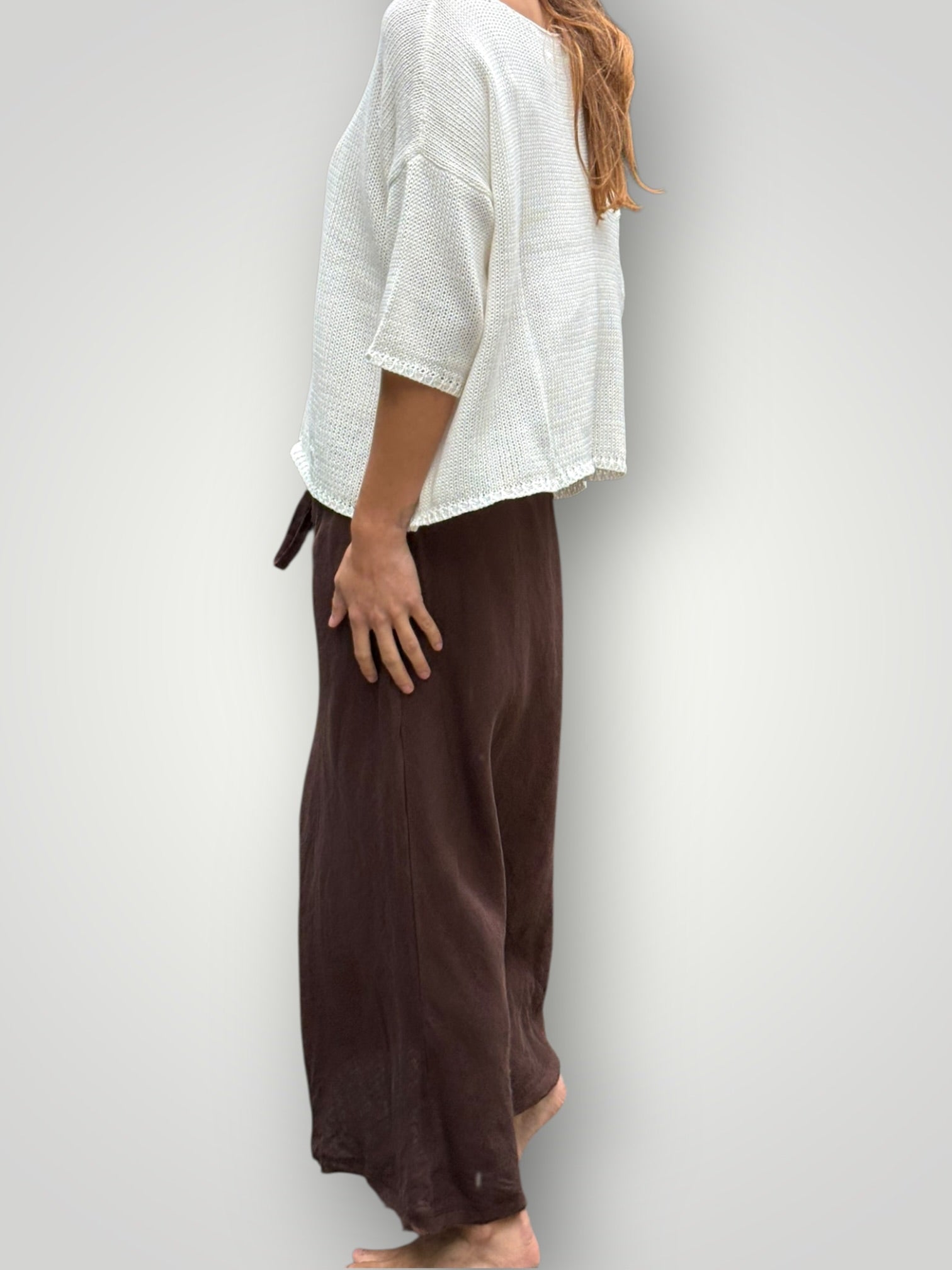 anthea skirt - chocolate linen Apparel