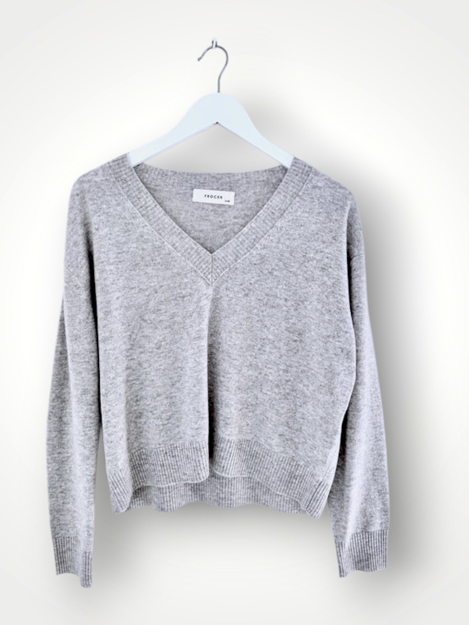 mavis v neck knit-light grey marle cashmere Apparel
