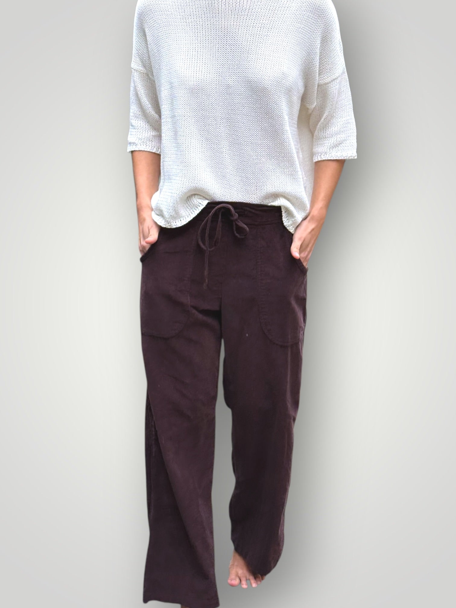 fleur straight leg pants - chocolate cord Apparel