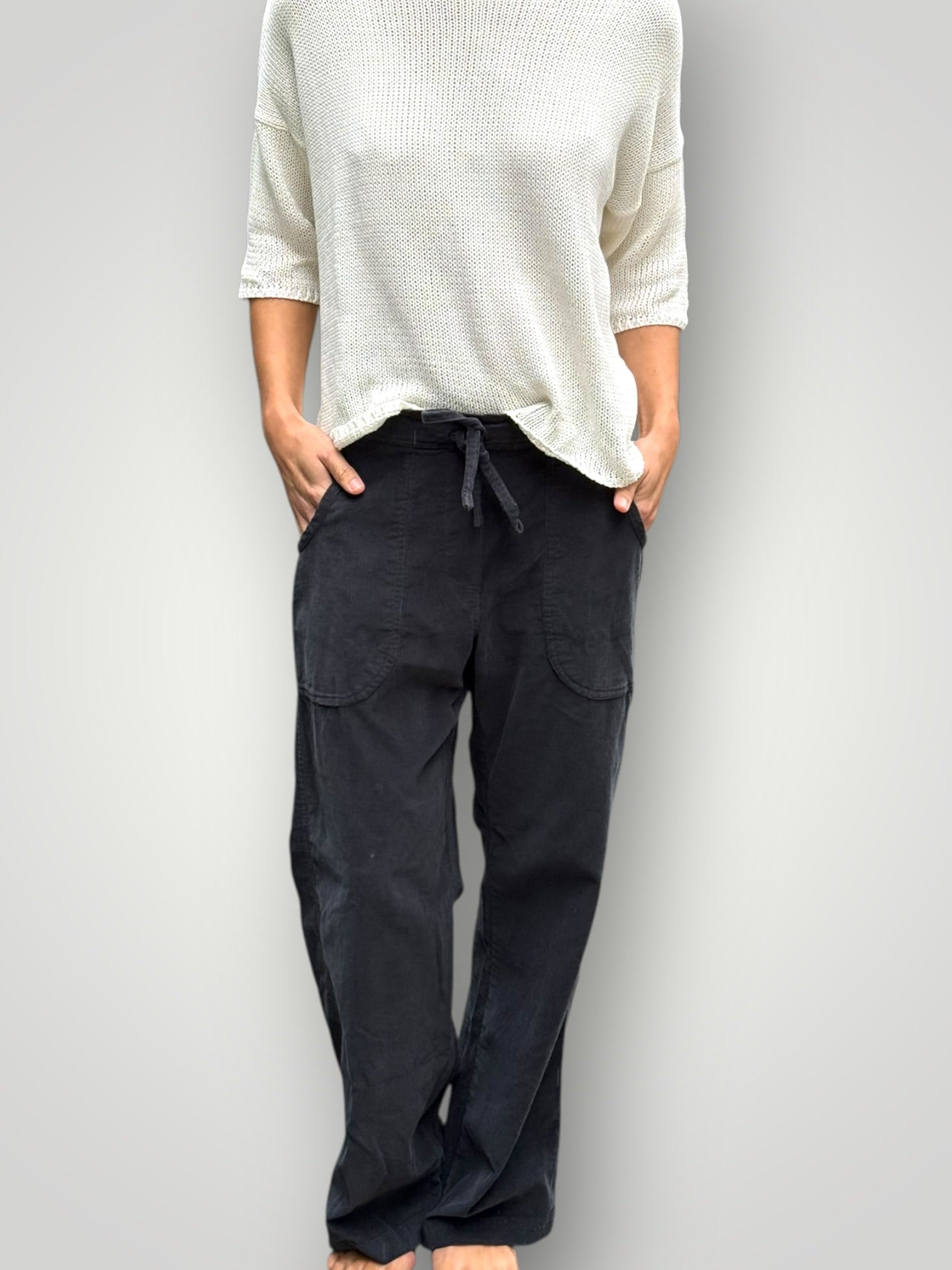fleur straight leg pants - charcoal cord Apparel