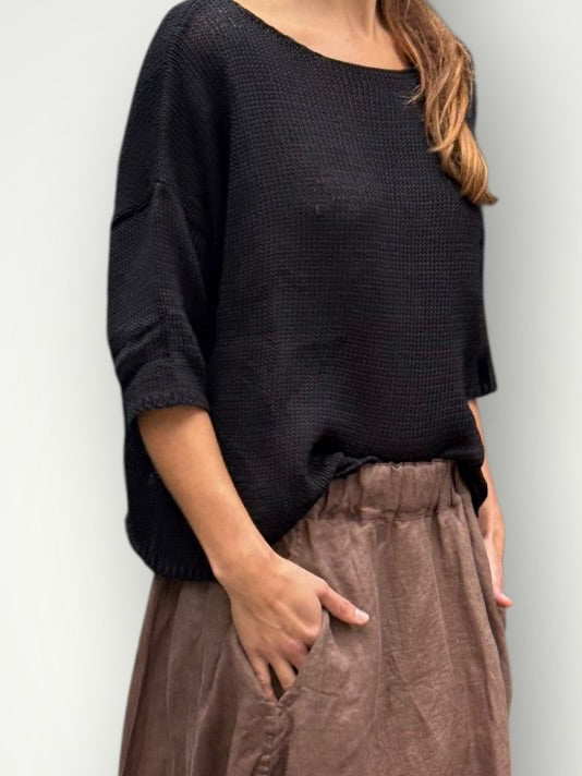 alex knit-black cotton Apparel