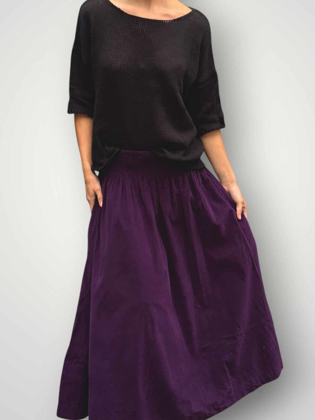 lulu skirt - eggplant cord Apparel