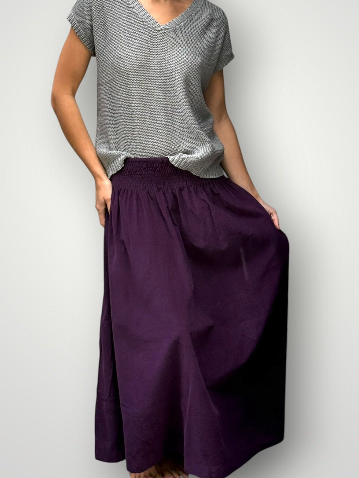 lulu skirt - eggplant cord Apparel