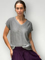 lara knit top - grey cotton Apparel