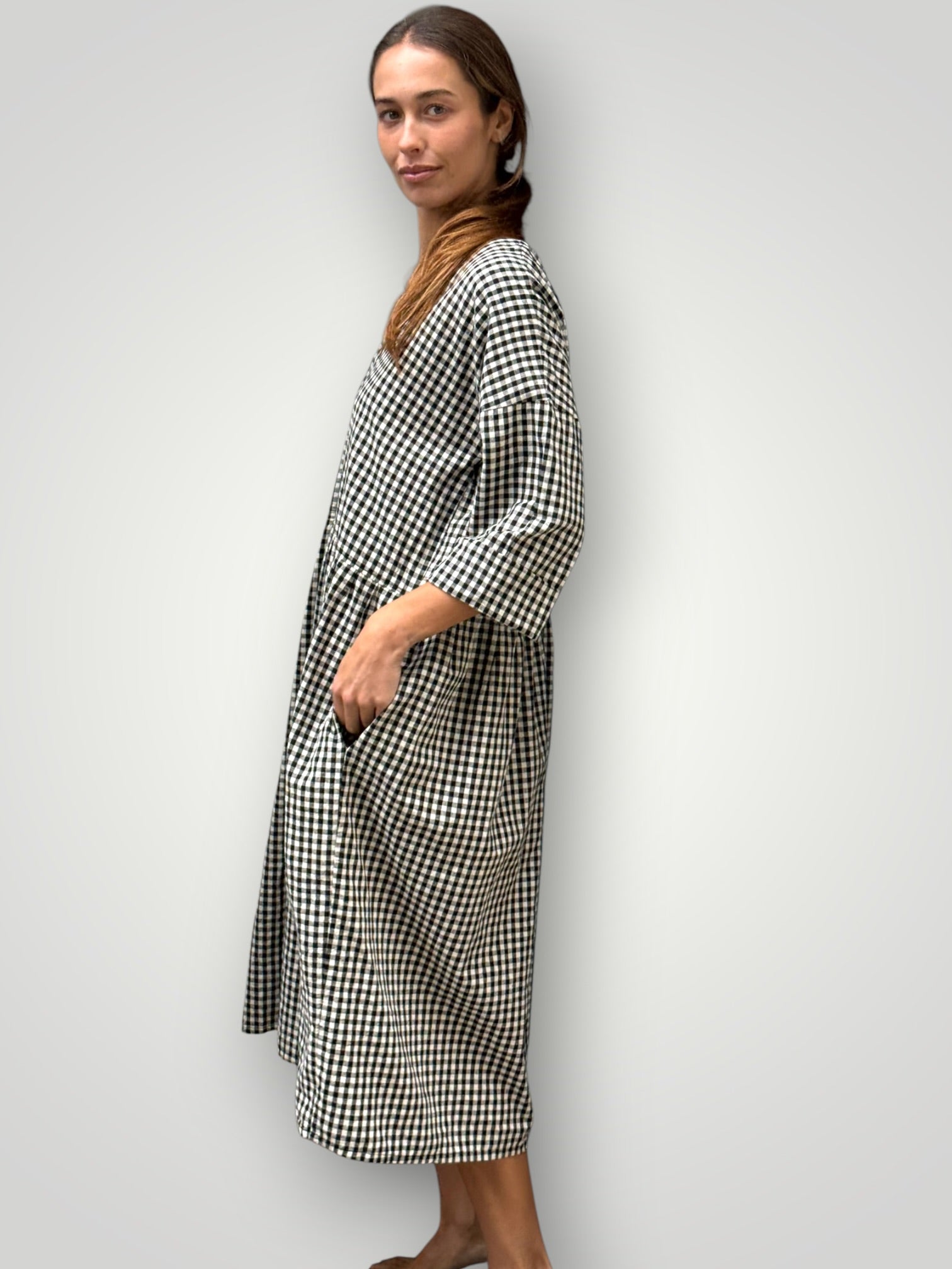 paige dress - black check Apparel