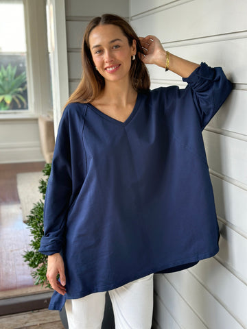 sadie slouchy sweatshirt-navy Apparel  