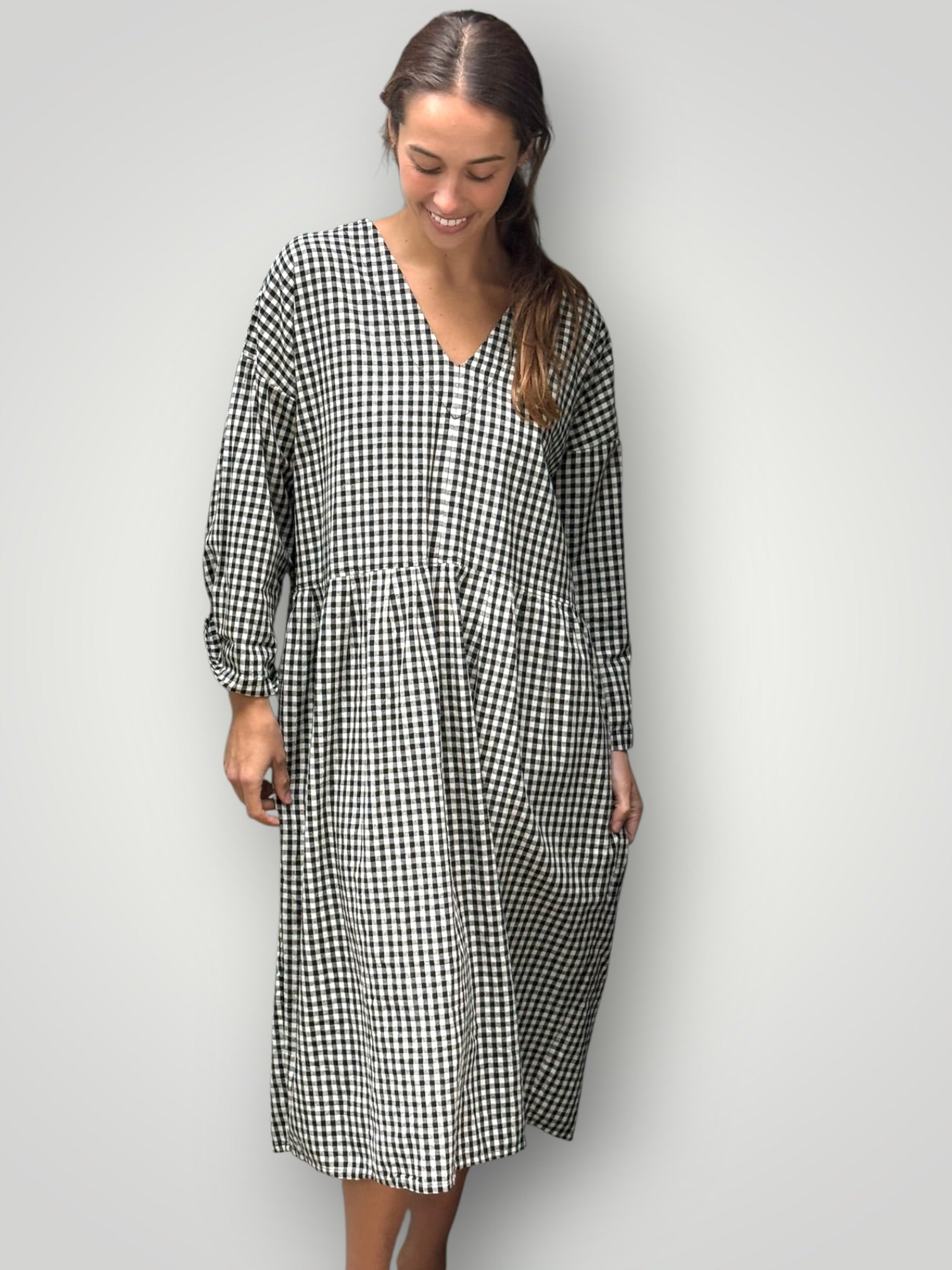 paige dress - black check Apparel