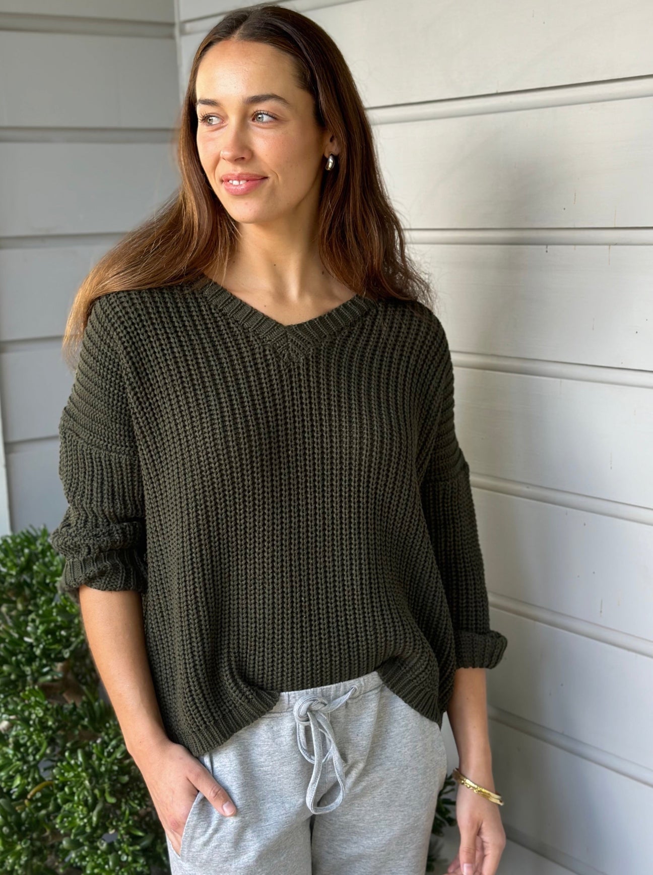 jasper cotton knit - army Apparel  
