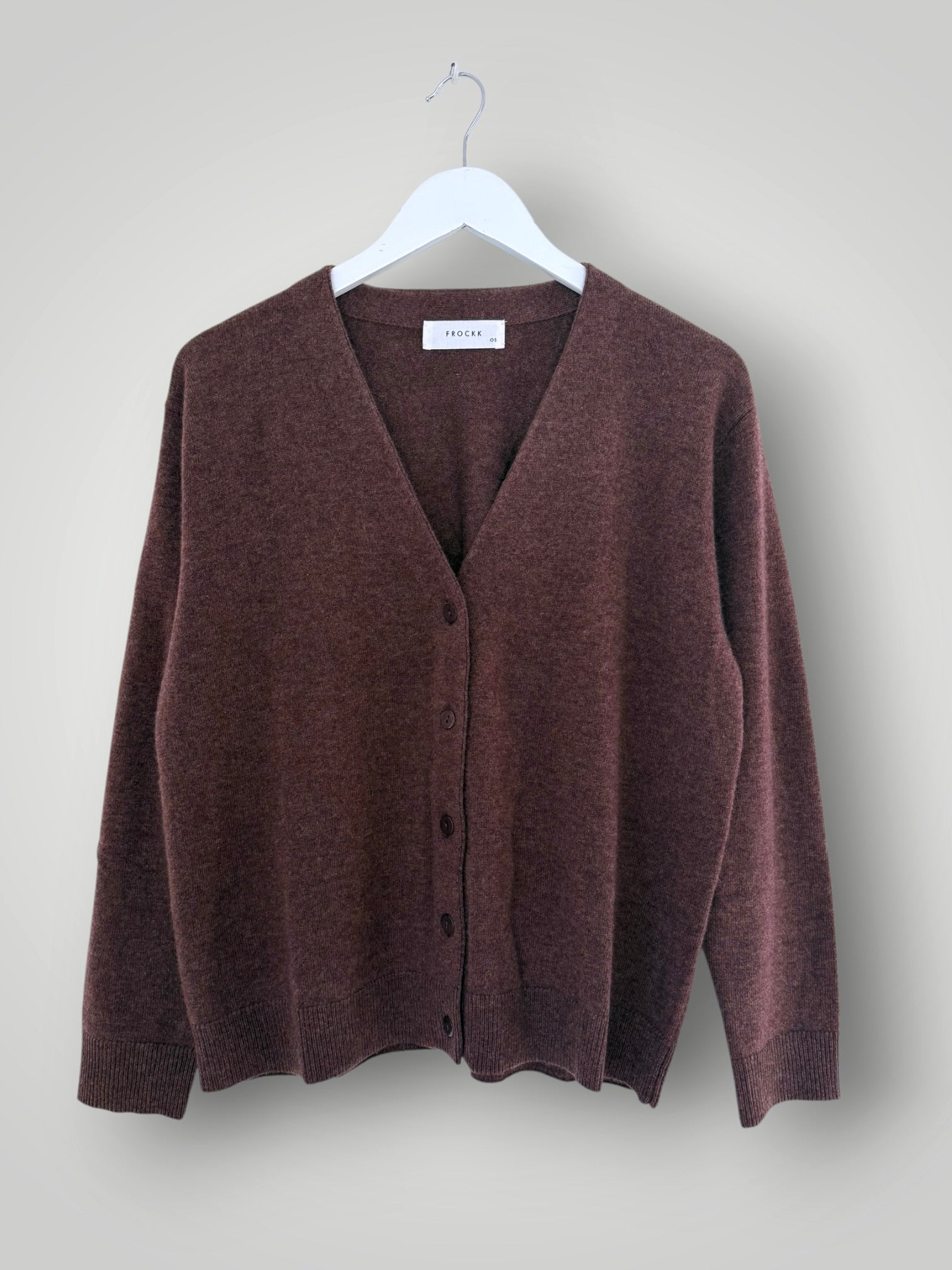 hannah cashmere/wool cardi- warm cocoa