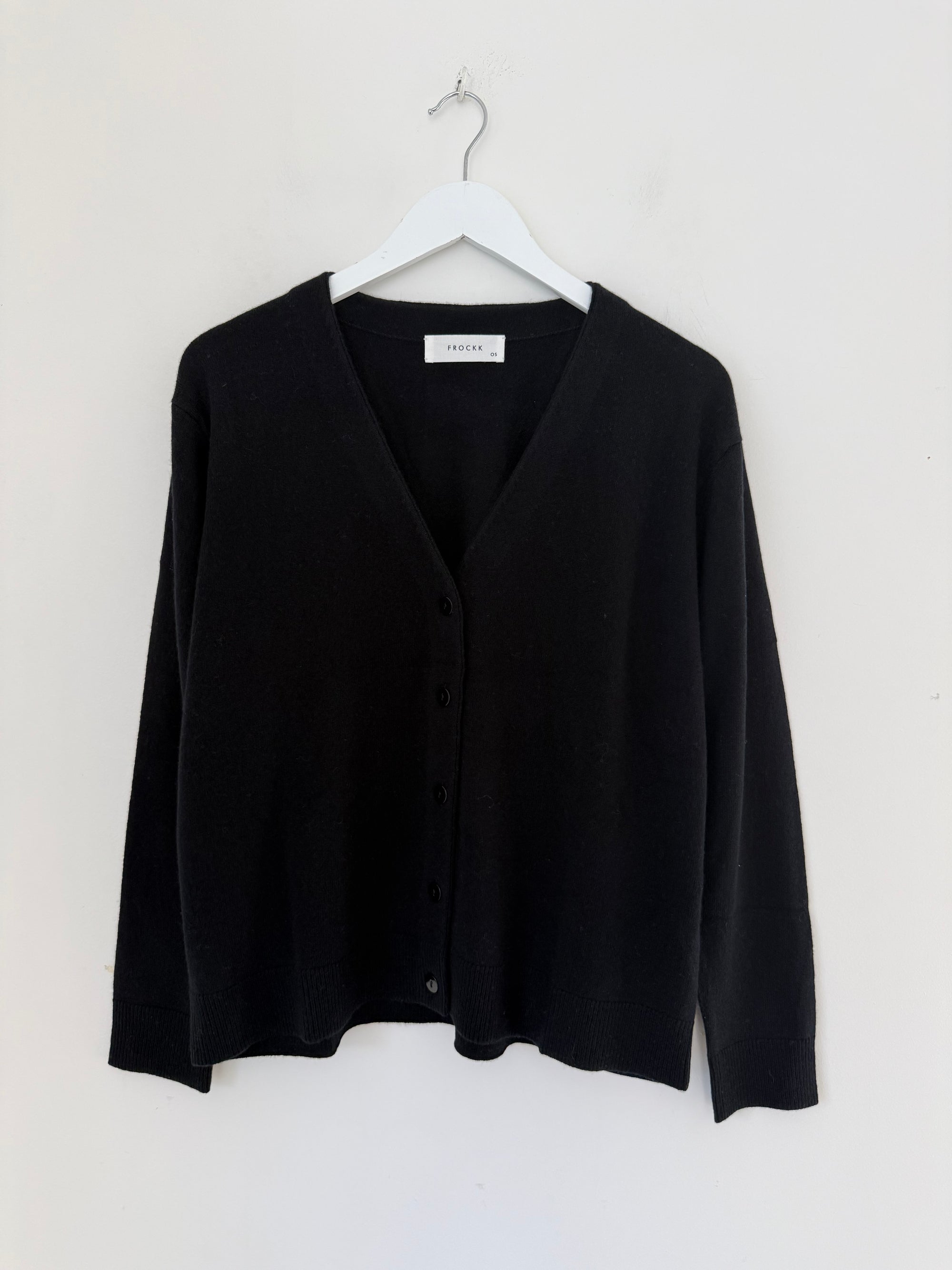 hannah cashmere/wool cardi-black
