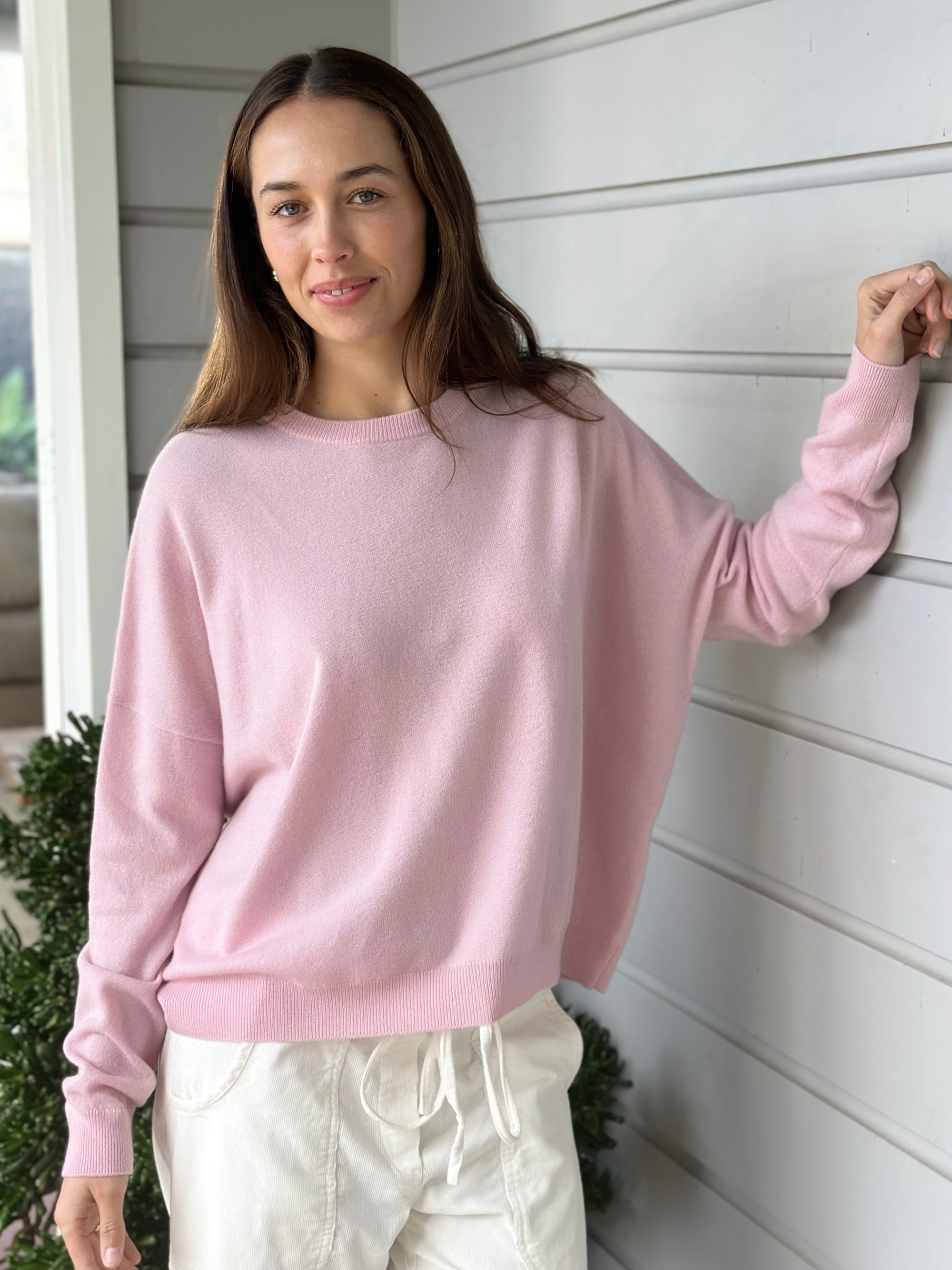 cassie crew neck -soft pink cashmere Apparel