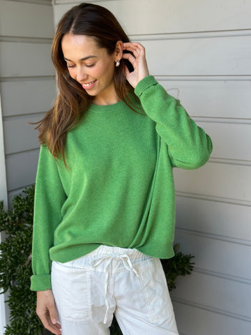 cassie crew neck-soft green cashmere Apparel