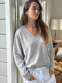 mavis v neck knit-light grey marle cashmere Apparel