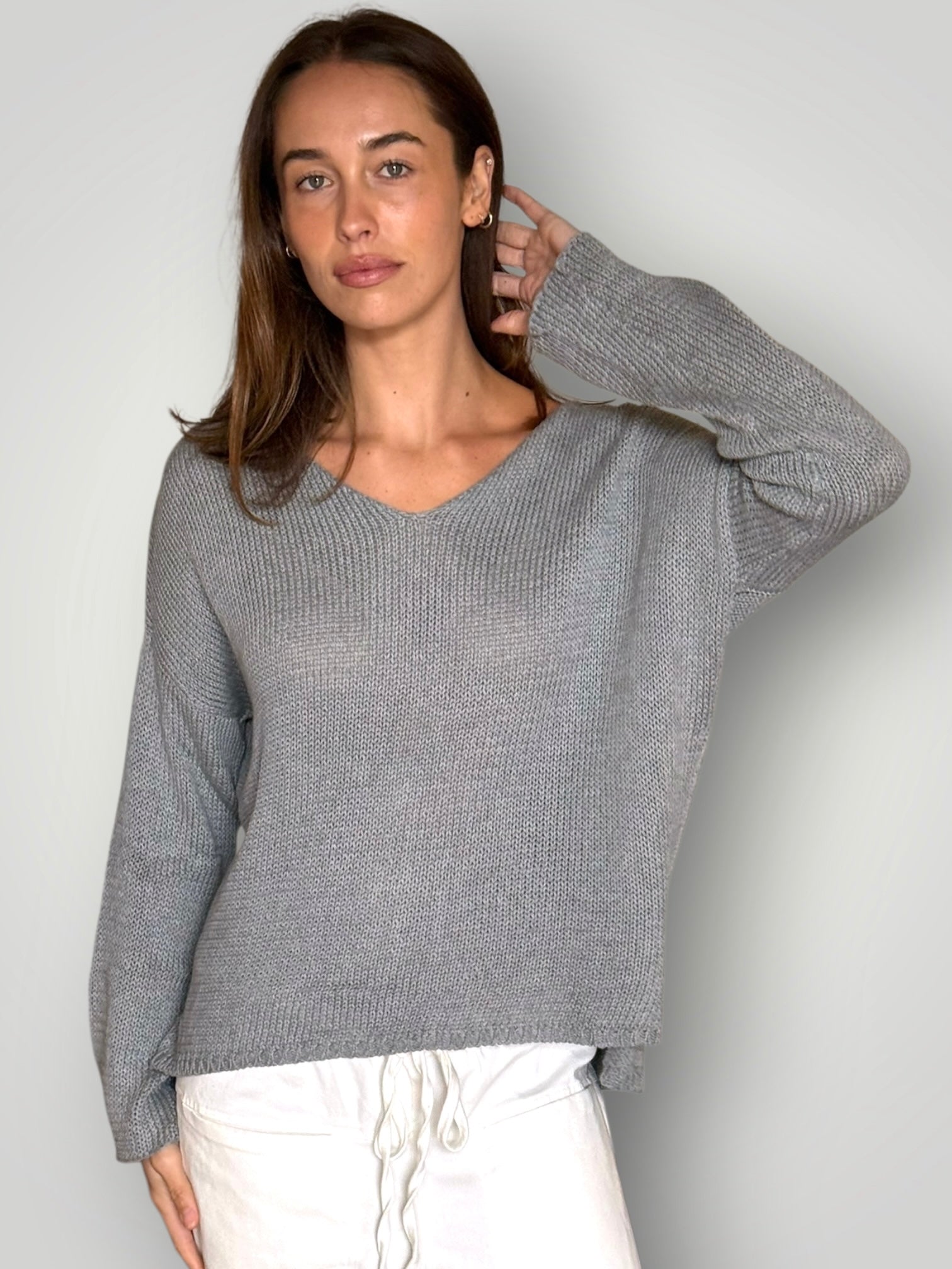 jamie cotton knit - mid grey Apparel