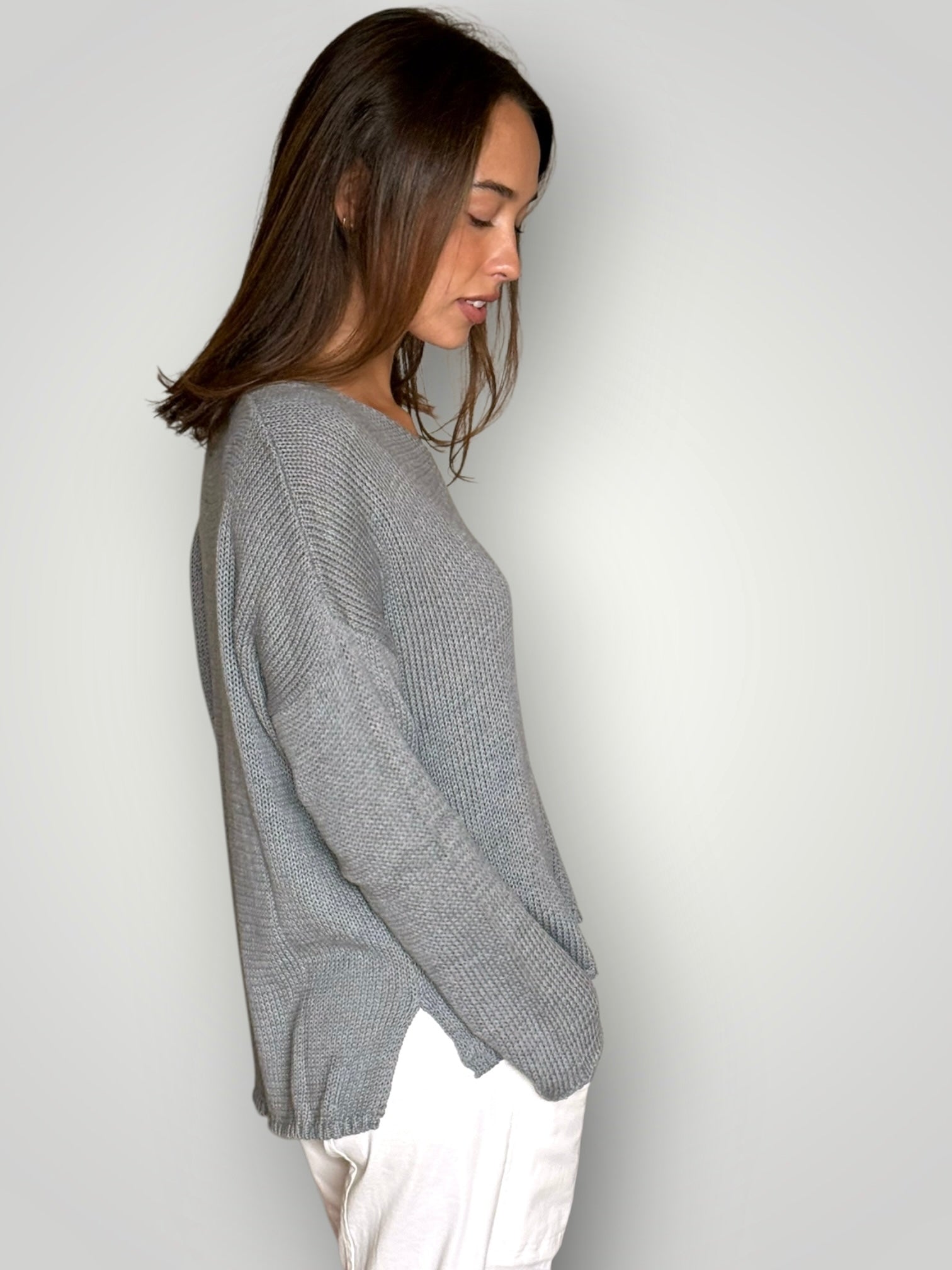 jamie cotton knit - mid grey Apparel