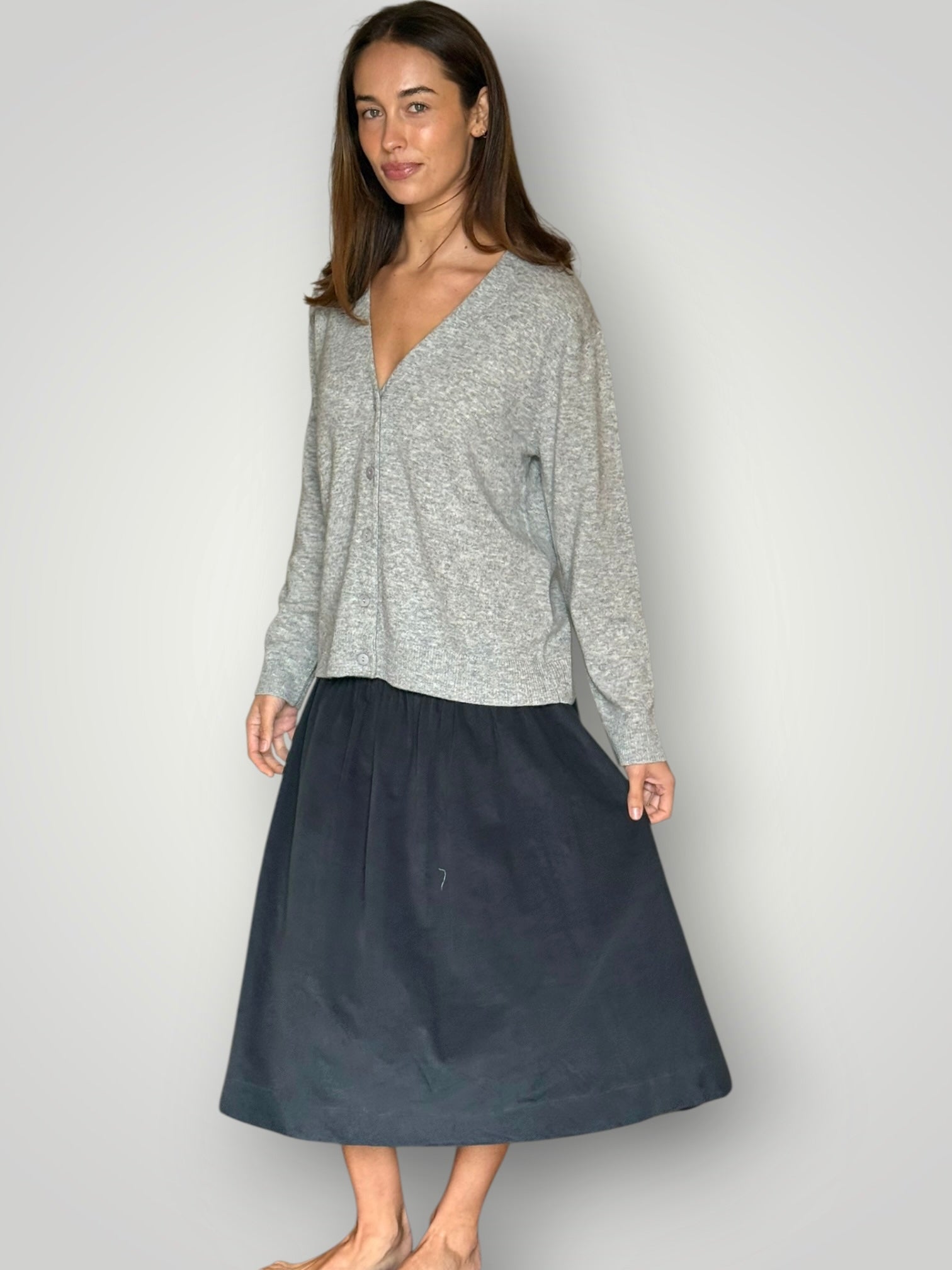 lola skirt-charcoal cord Apparel