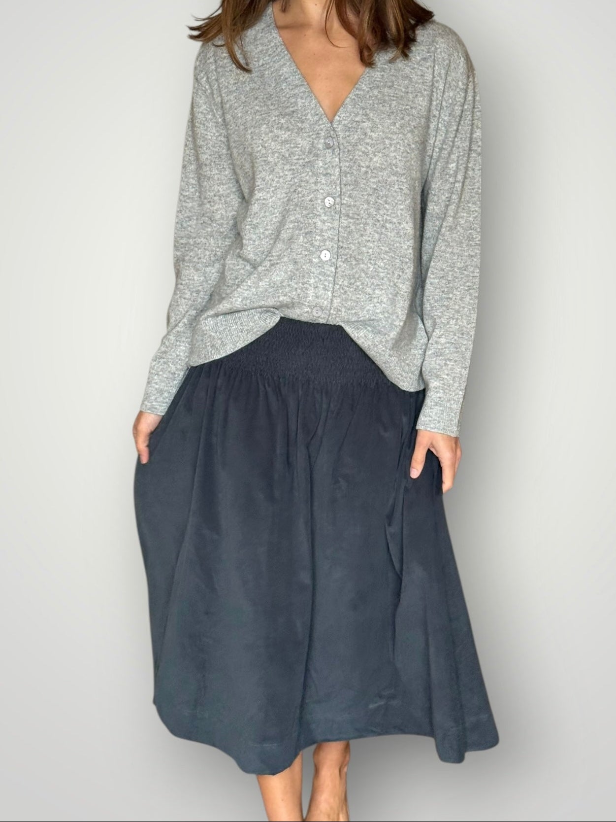 lola skirt-charcoal cord Apparel