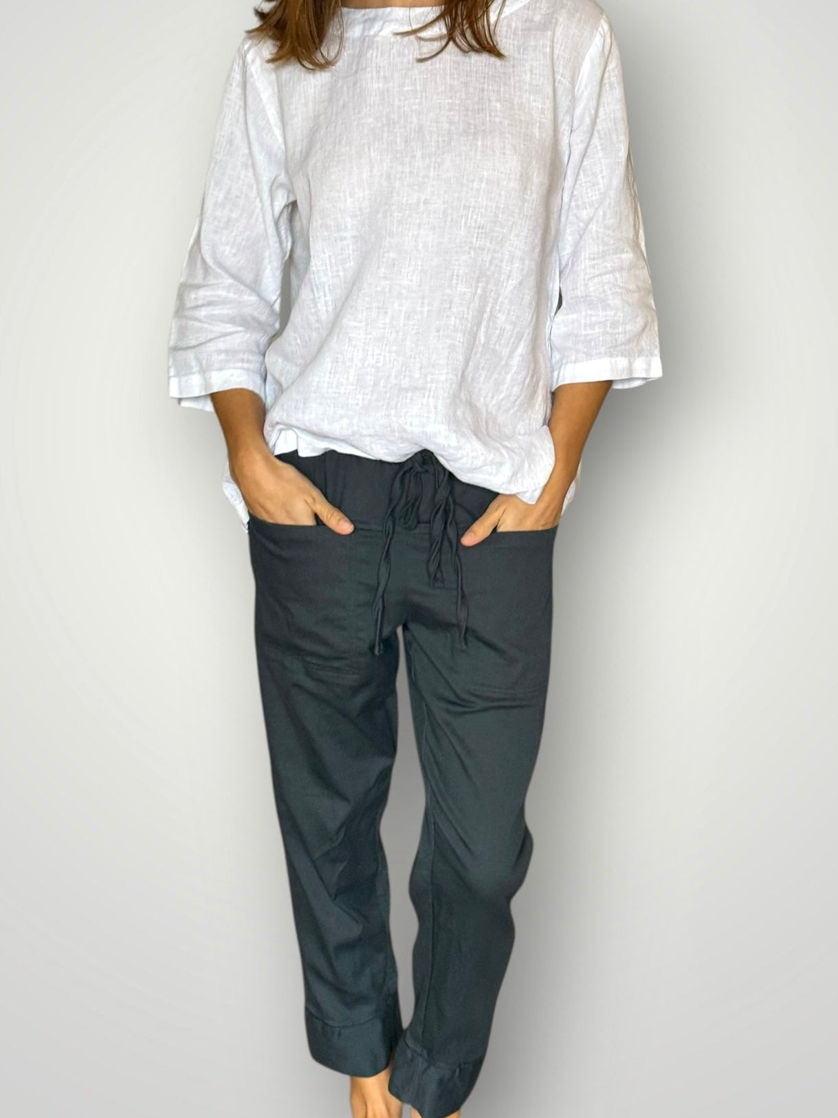 dylan pant-charcoal twill cotton Apparel