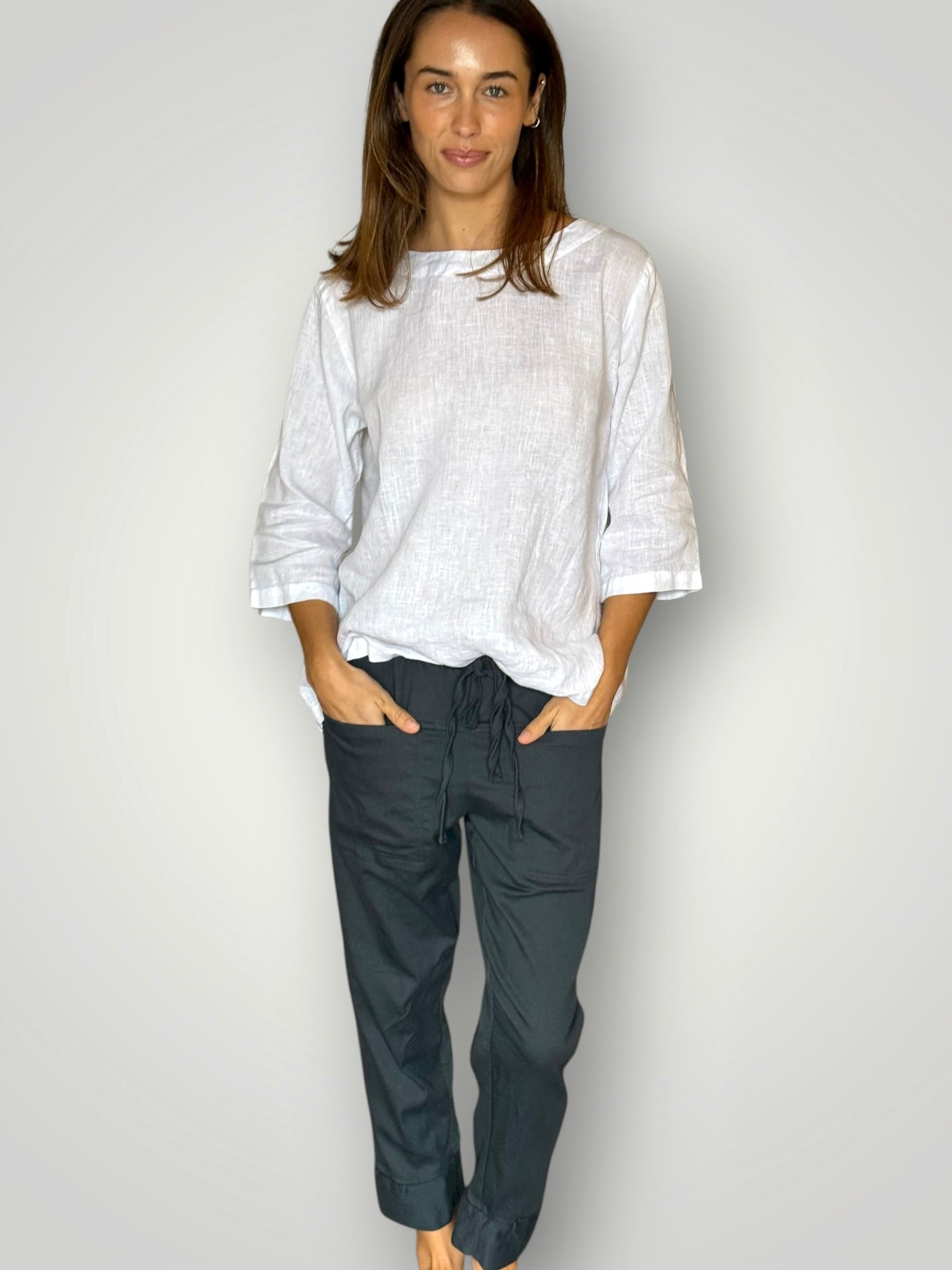 april top-white linen Apparel