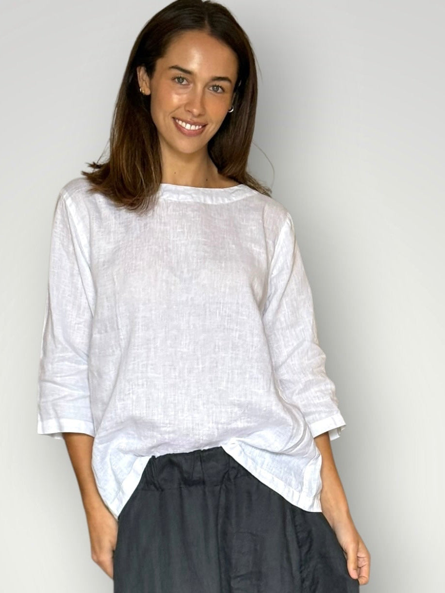april top-white linen Apparel