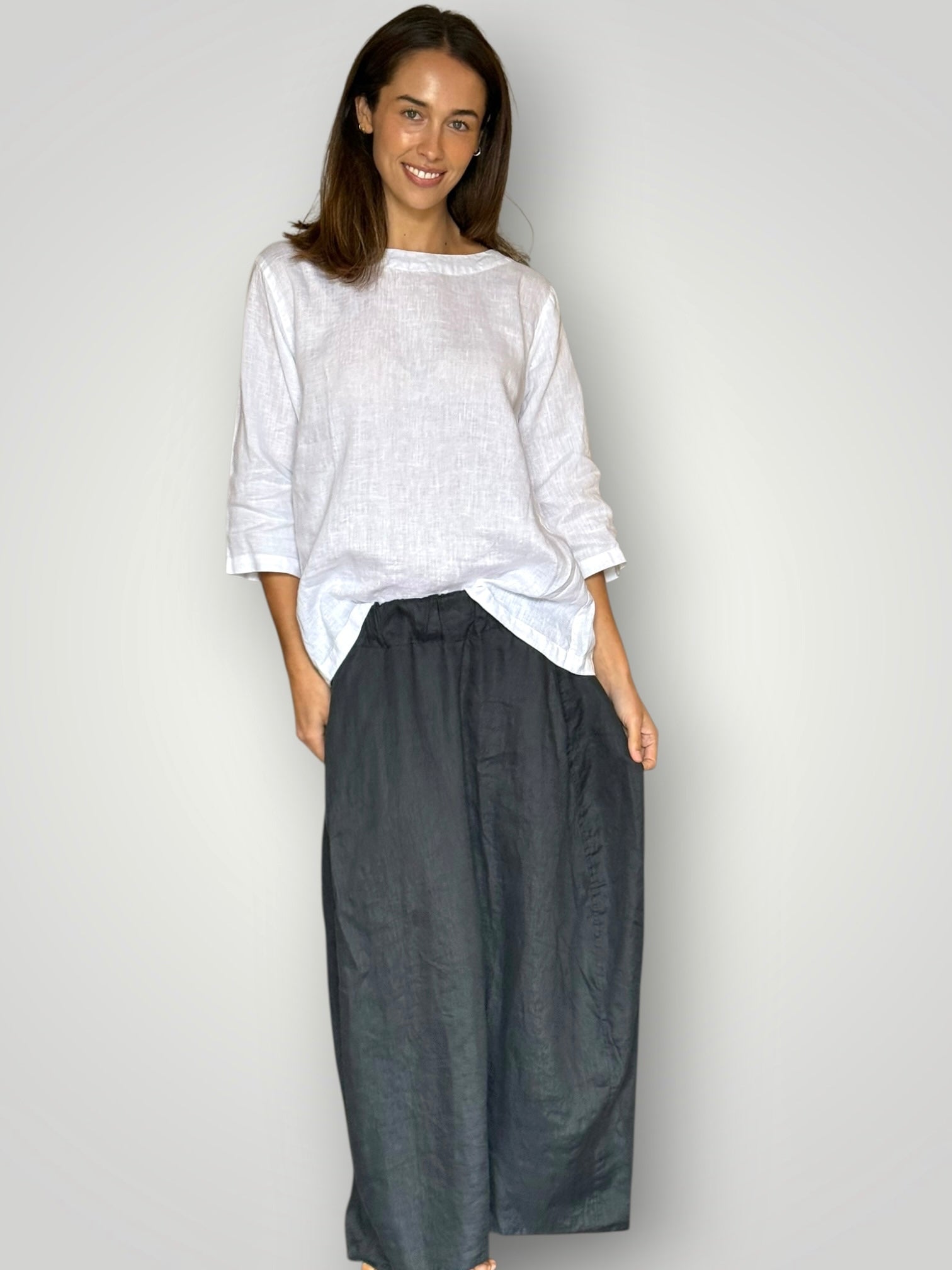 lana skirt - charcoal linen Apparel