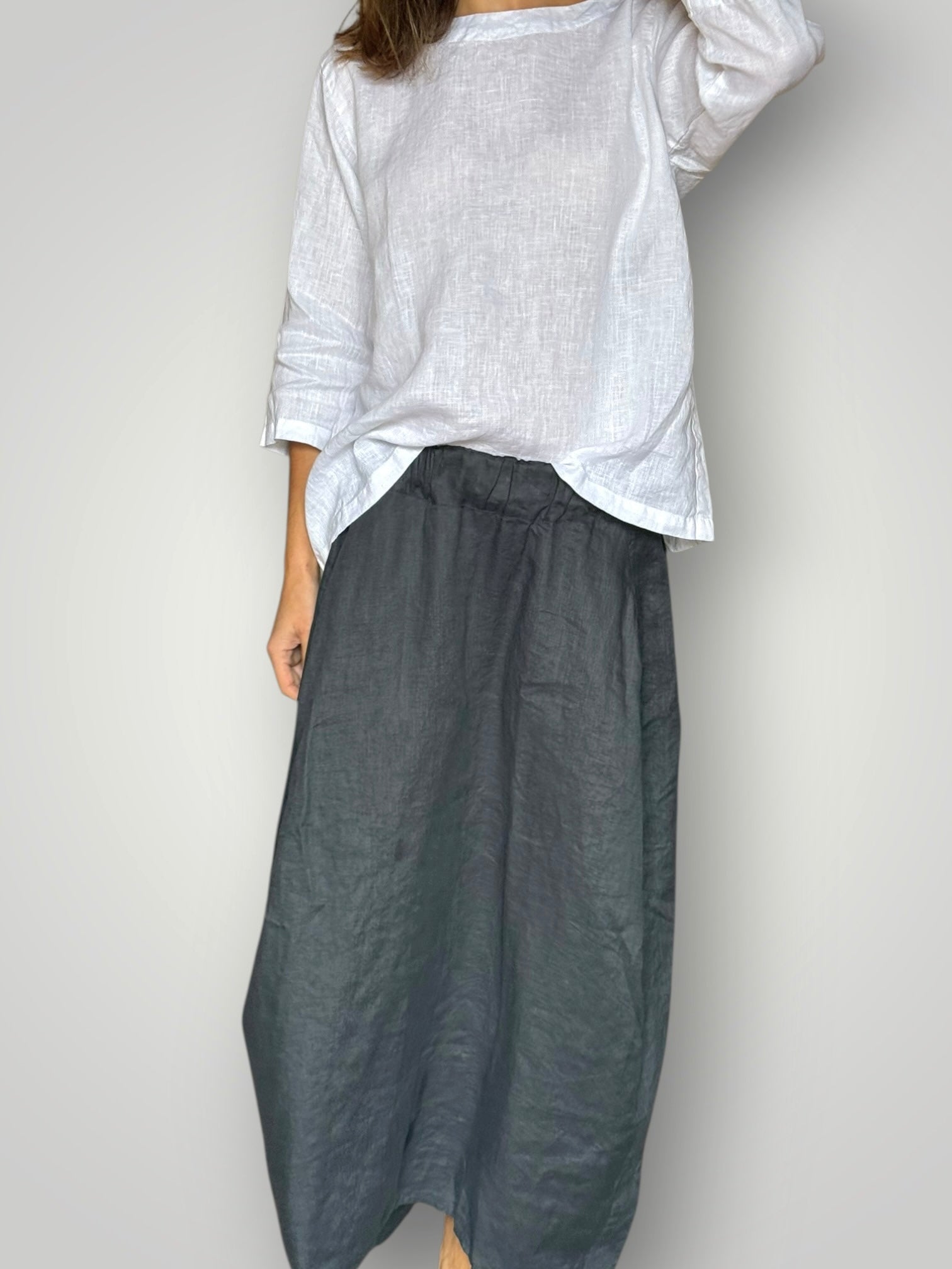 lana skirt - charcoal linen Apparel