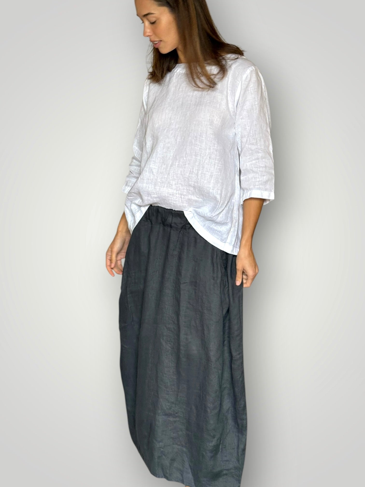 lana skirt - charcoal linen Apparel