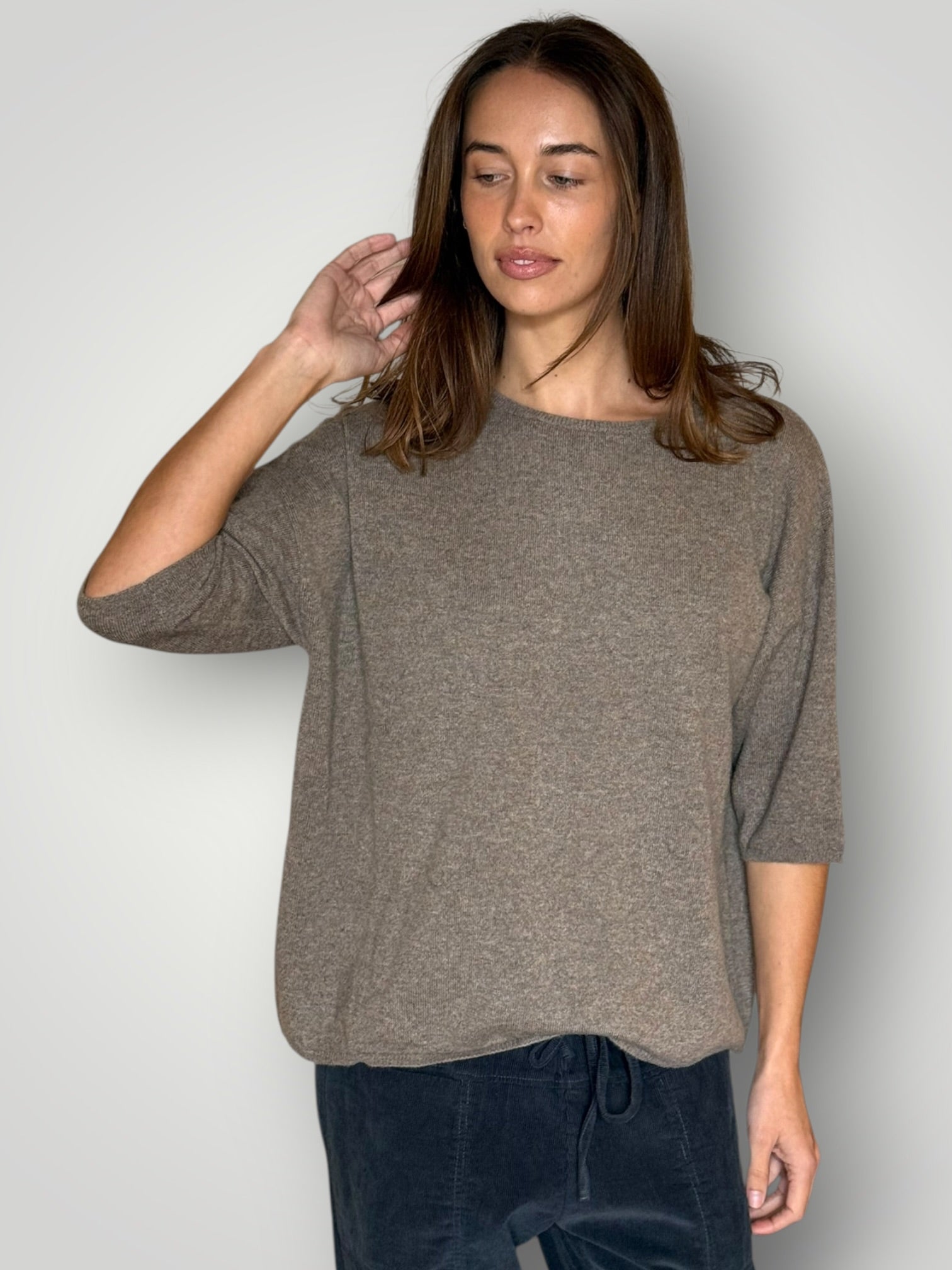 alexia cashmere top- bark General