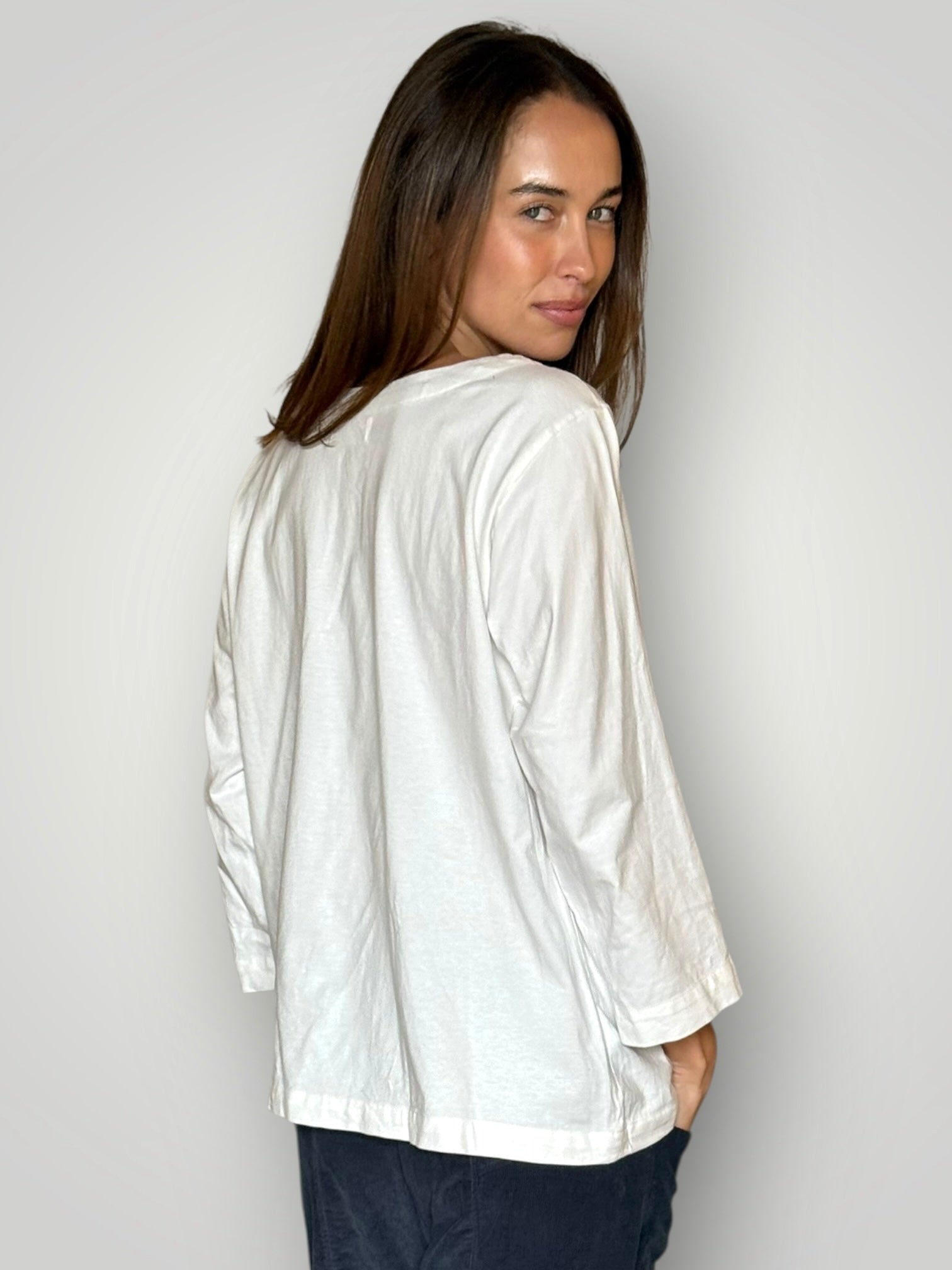 april cotton knit top-chalk Apparel